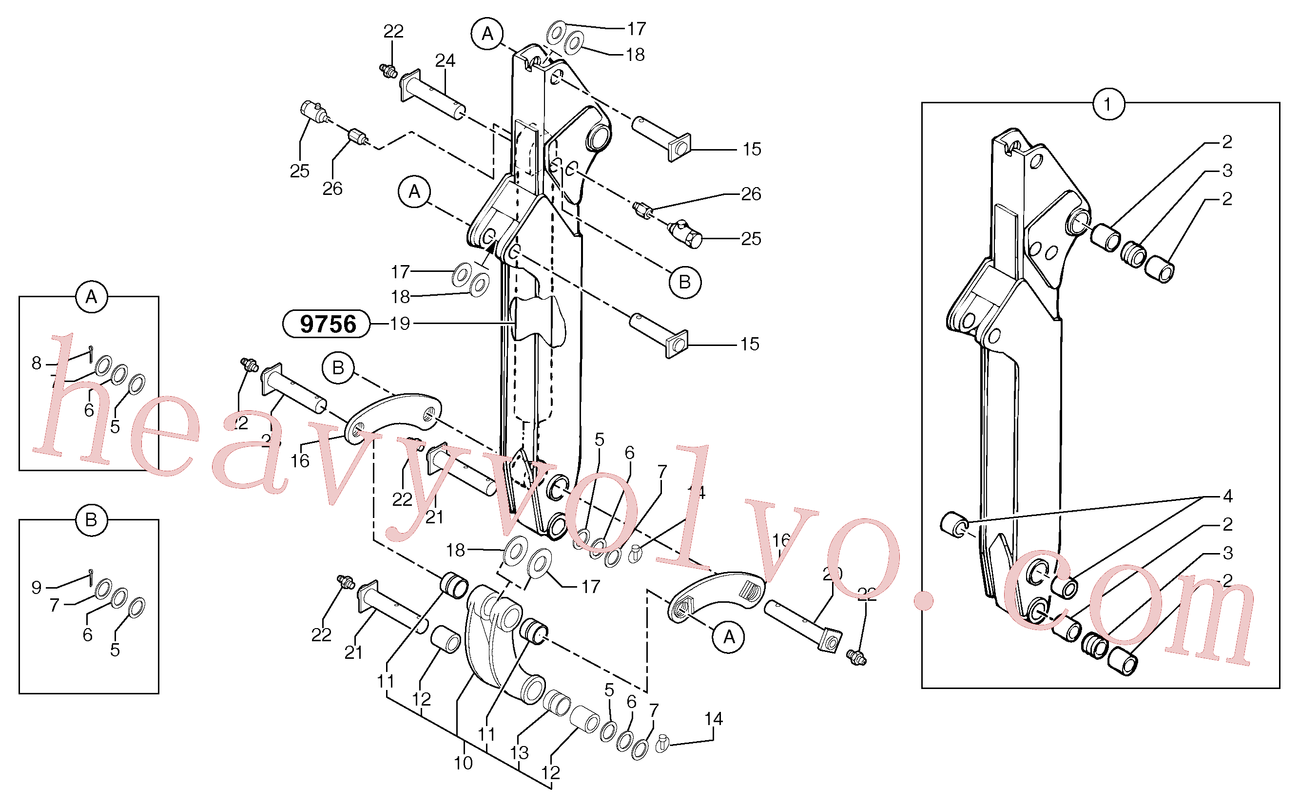 PJ4090008 for Volvo Telescopic arm(975BZ1 assembly)