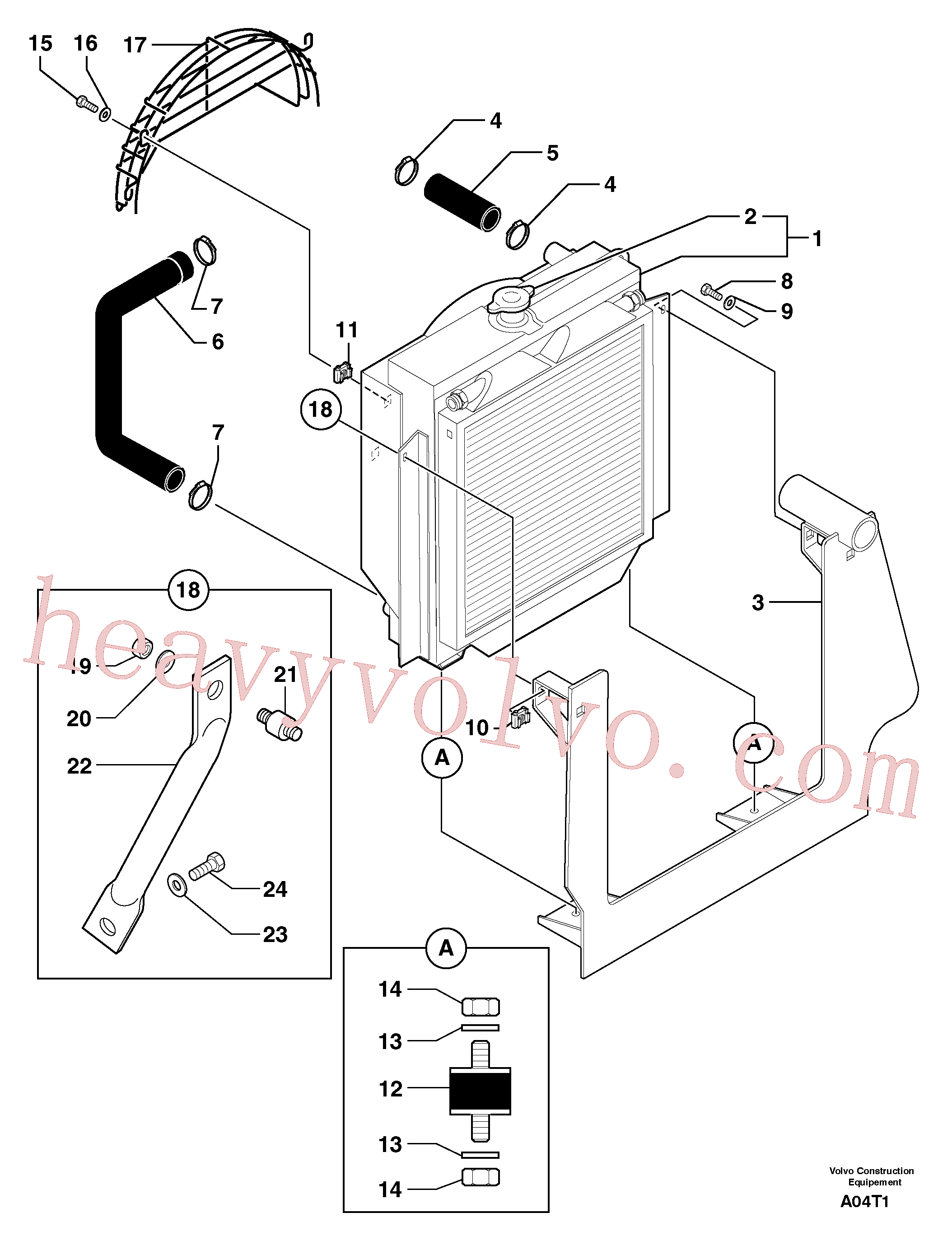 VOE11806173 for Volvo Radiator ( water ) / oil cooler(A04T1 assembly)