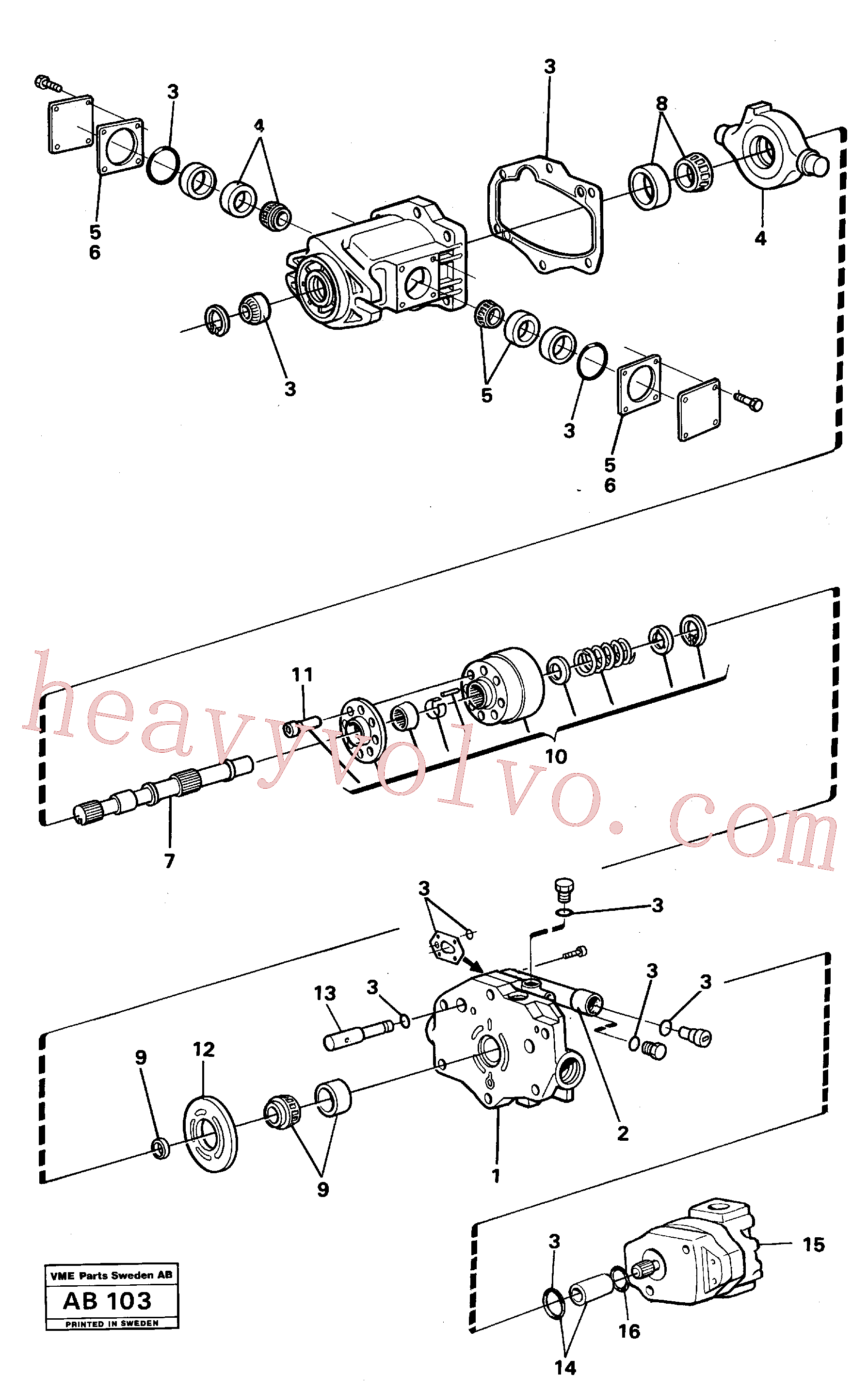 VOE6211663 for Volvo Hydraulic pump(AB103 assembly)