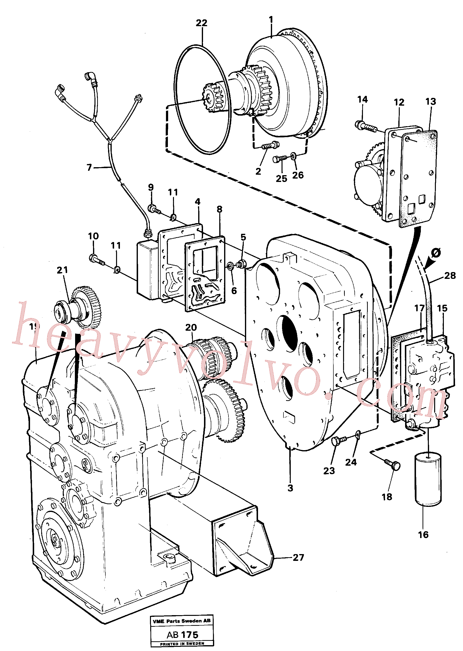 VOE11841618 for Volvo Hydraulic transmission with fitting parts(AB175 assembly)