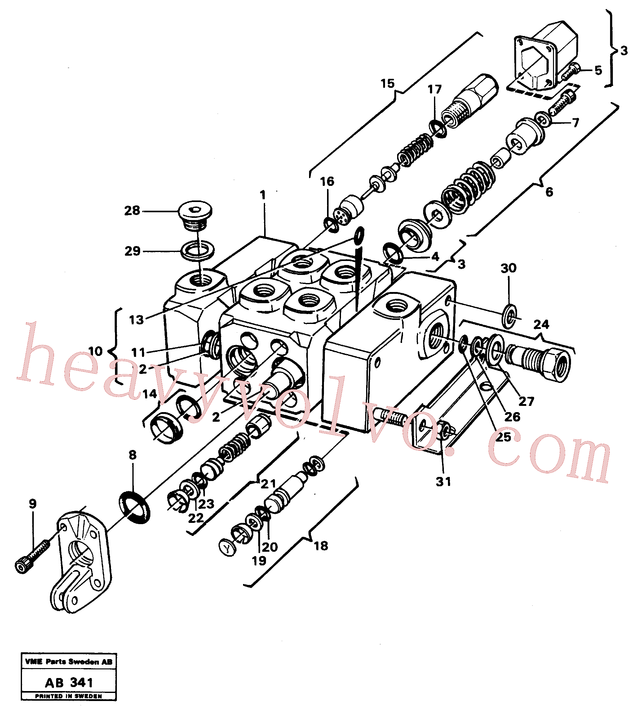 VOE960160 for Volvo Hydraulic valve(AB341 assembly)