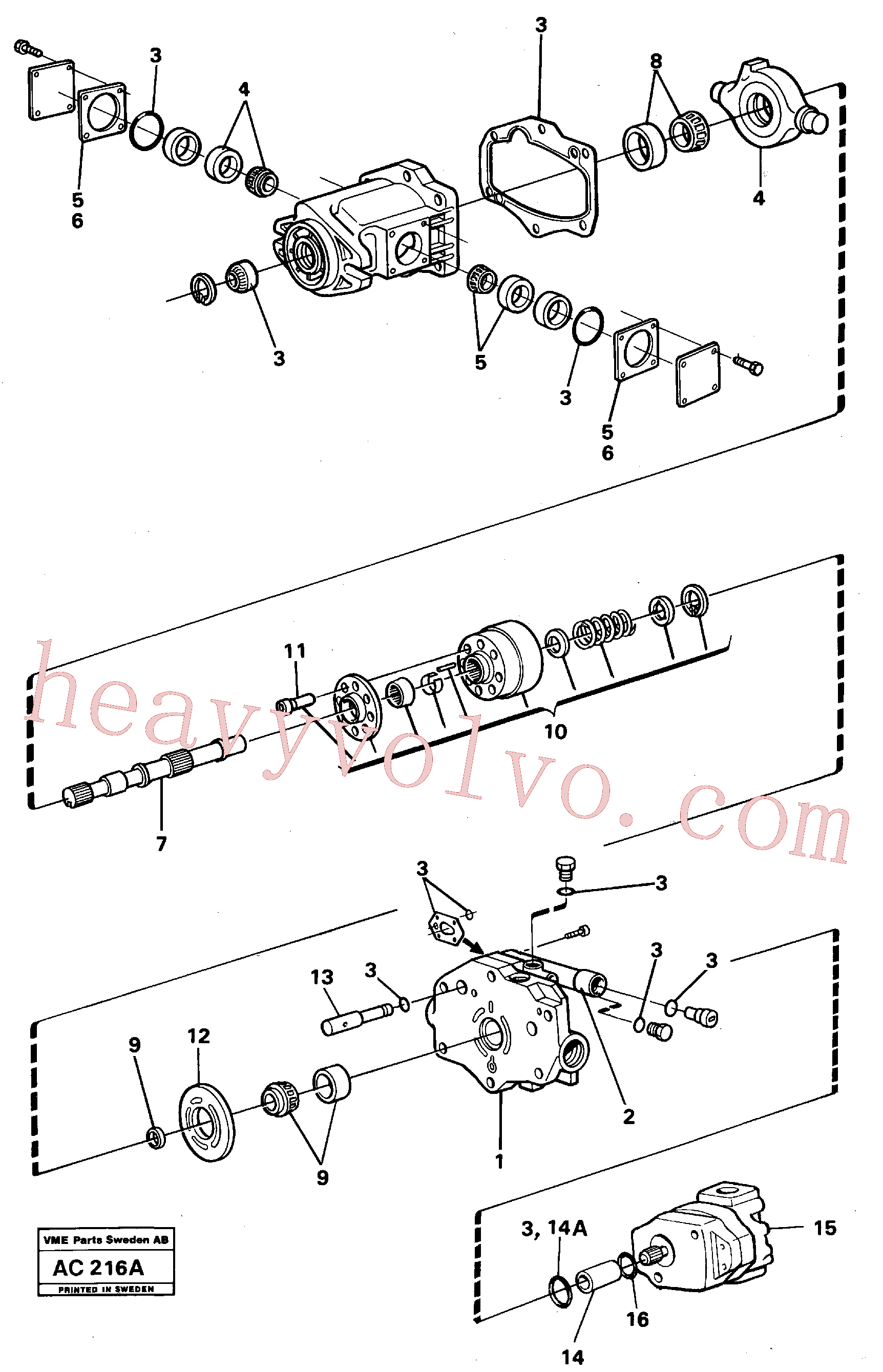 VOE11994186 for Volvo Hydraulic pump(AC216A assembly)