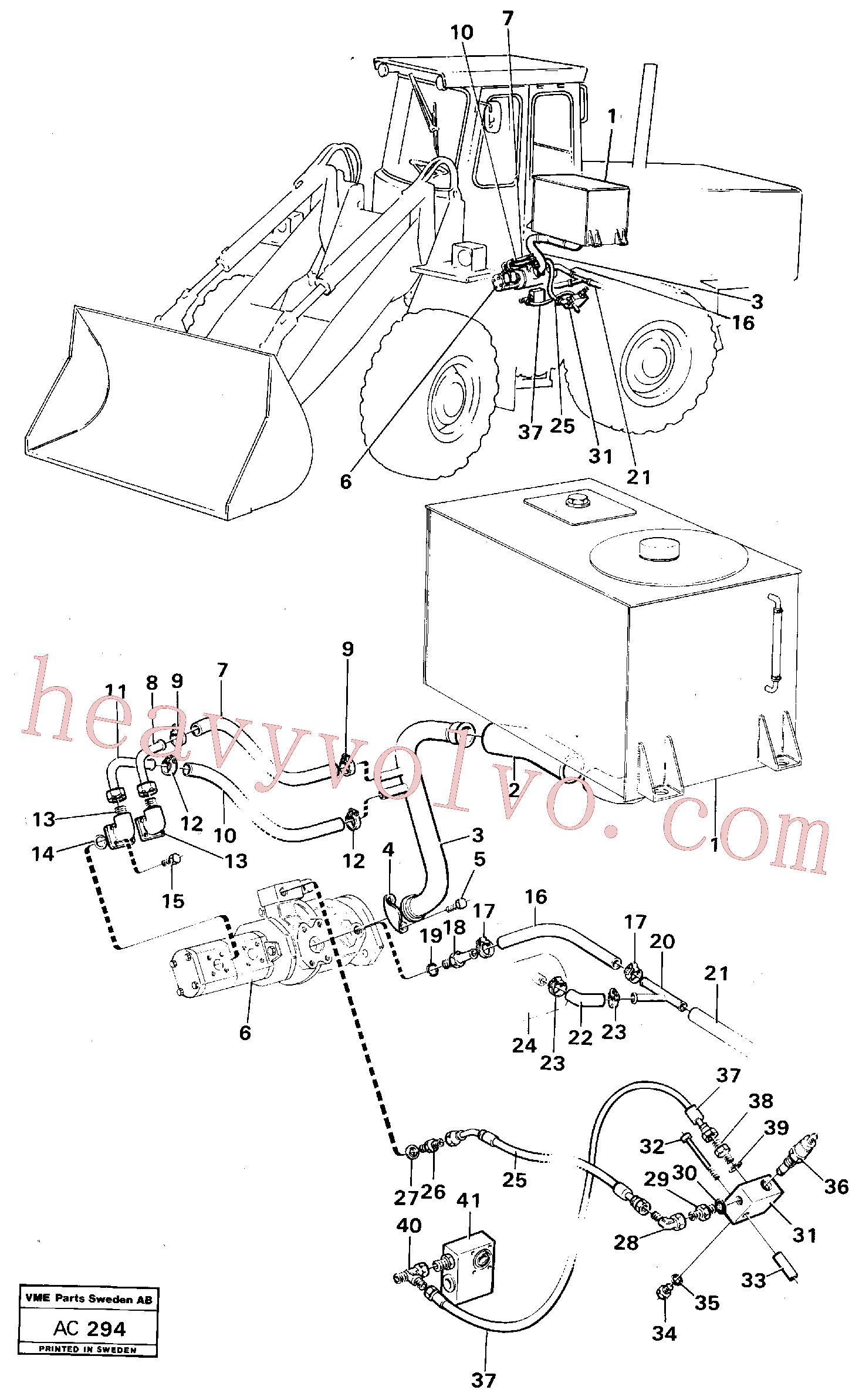 VOE14054050 for Volvo Equipment hydraulic 2 - circuit: Tank - pump(AC294 assembly)