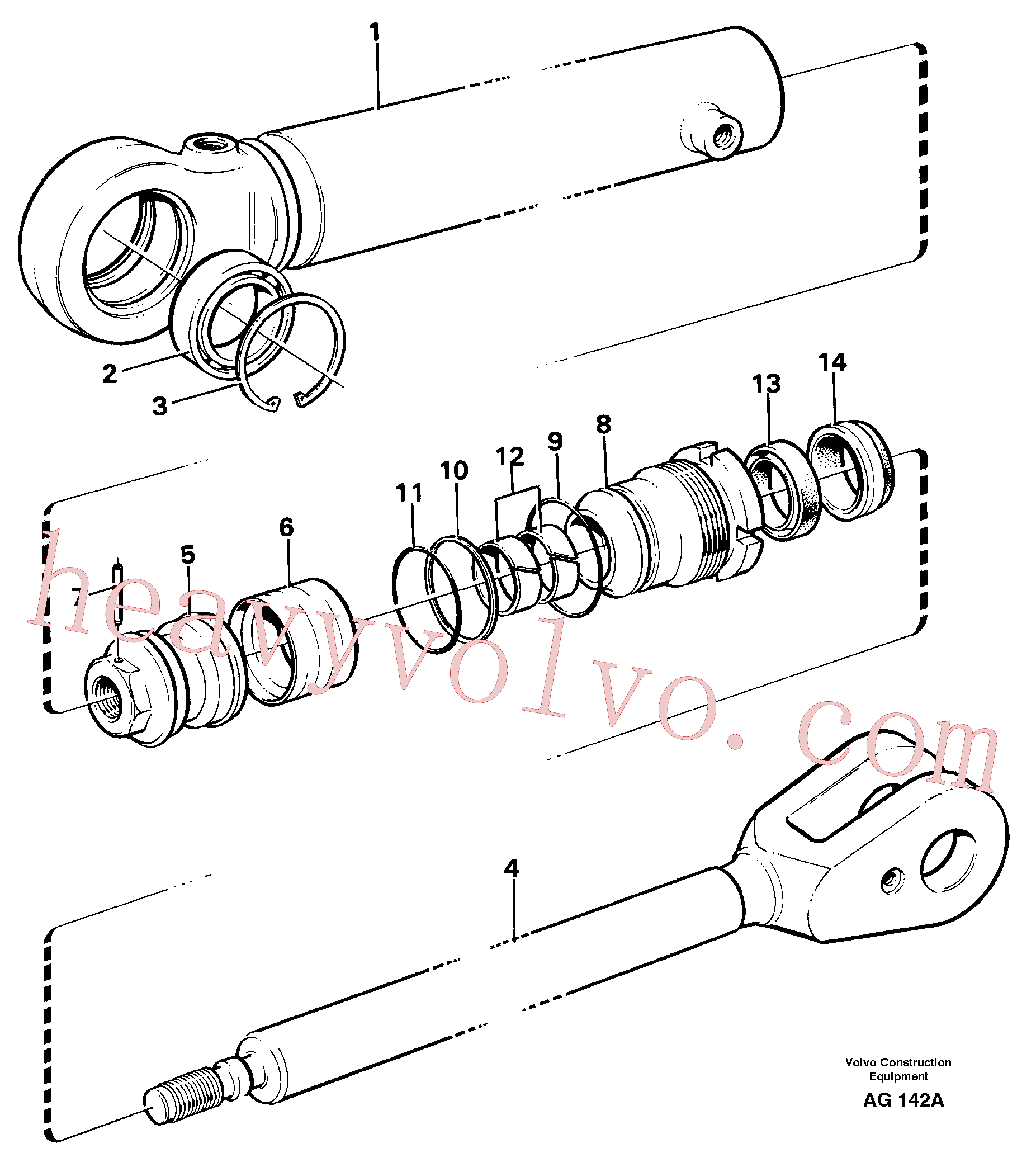 VOE914533 for Volvo Hydraulic cylinder(AG142A assembly)