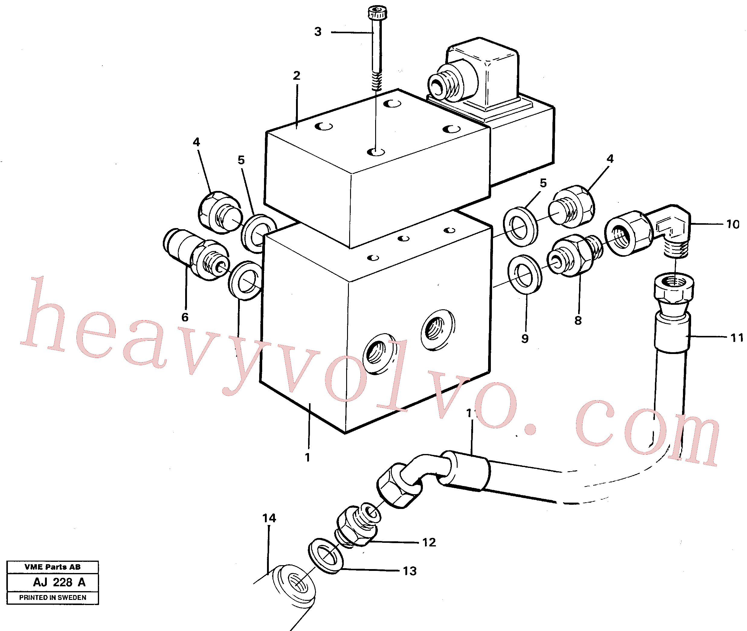 VOE13949574 for Volvo Differential lock hydraulic line(AJ228A assembly)