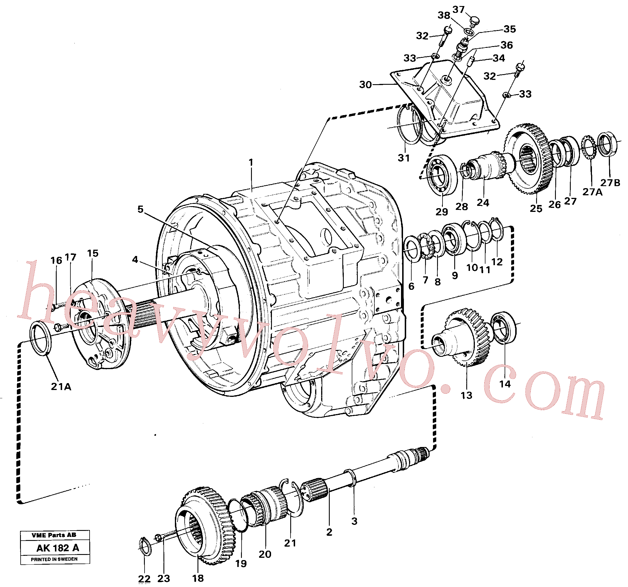 VOE925077 for Volvo Converter housing, gears and shafts.(AK182A assembly)