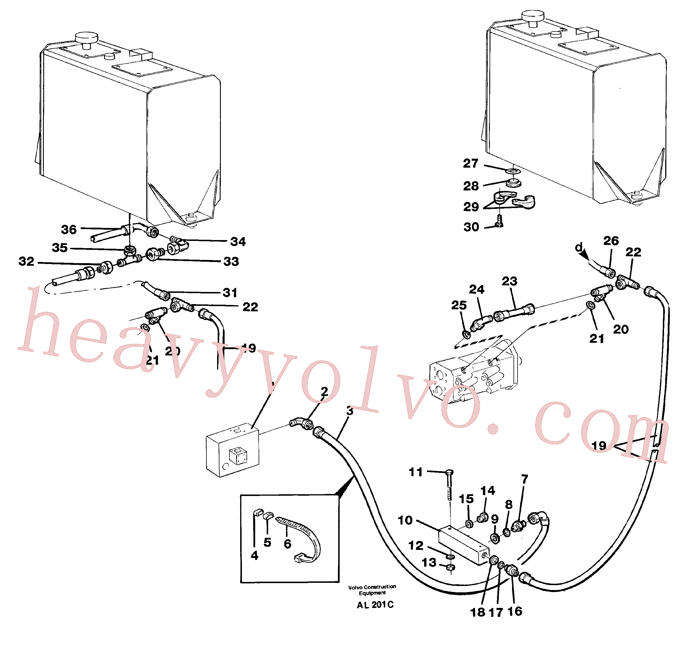 VOE11704105 for Volvo Hydraulic system: valve block - connection block(AL201C assembly)