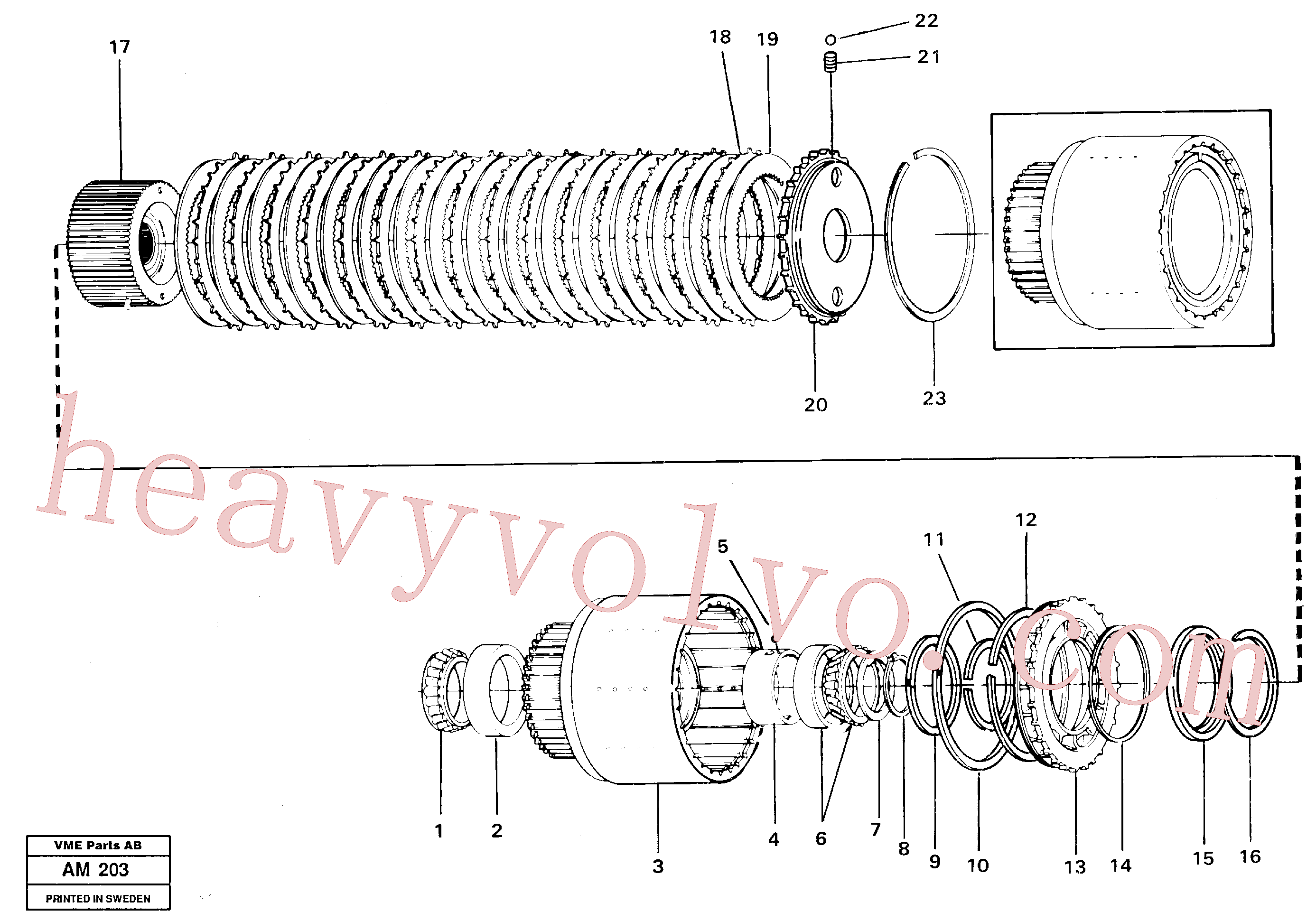 VOE11999737 for Volvo Clutch drum, Forward & reverse, Clutch drum, Third & fourth(AM203 assembly)