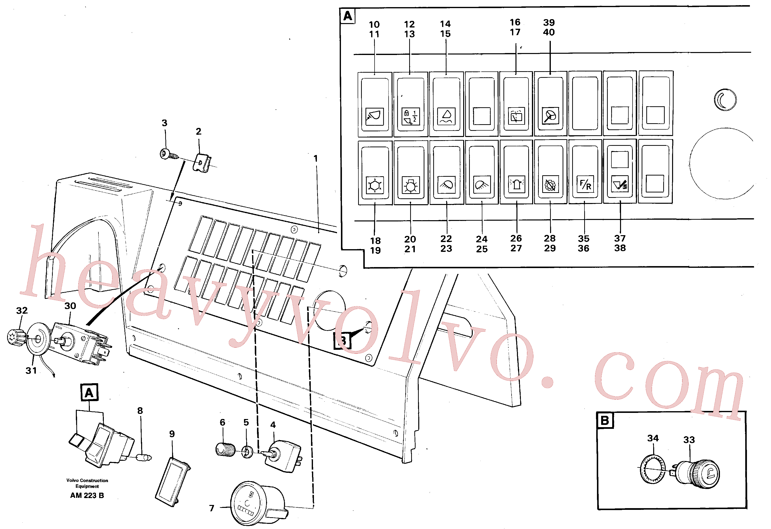 VOE4803473 for Volvo Switch panel(AM223B assembly)