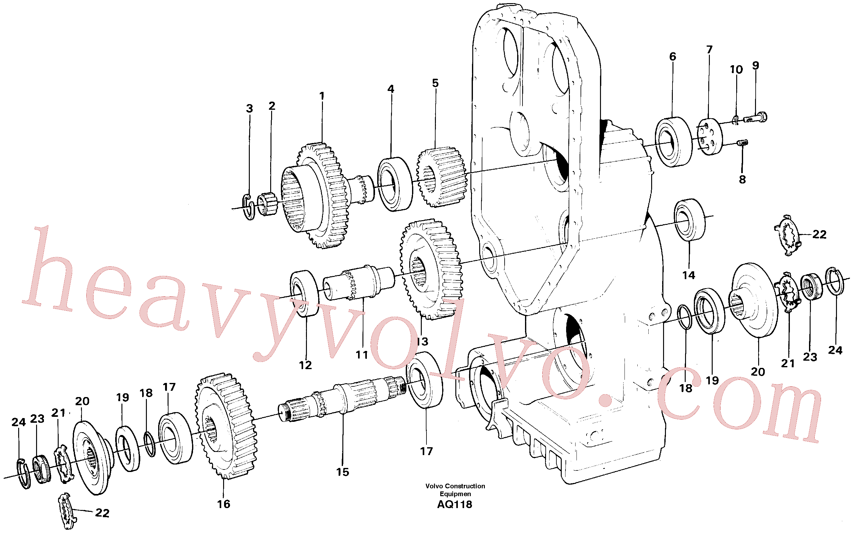 VOE7011076 for Volvo Transfer case, gears and shafts(AQ118 assembly)