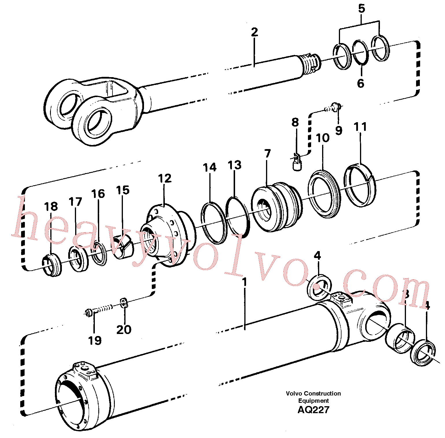 VOE11107812 for Volvo Hydraulic cylinder Lifting(AQ227 assembly)