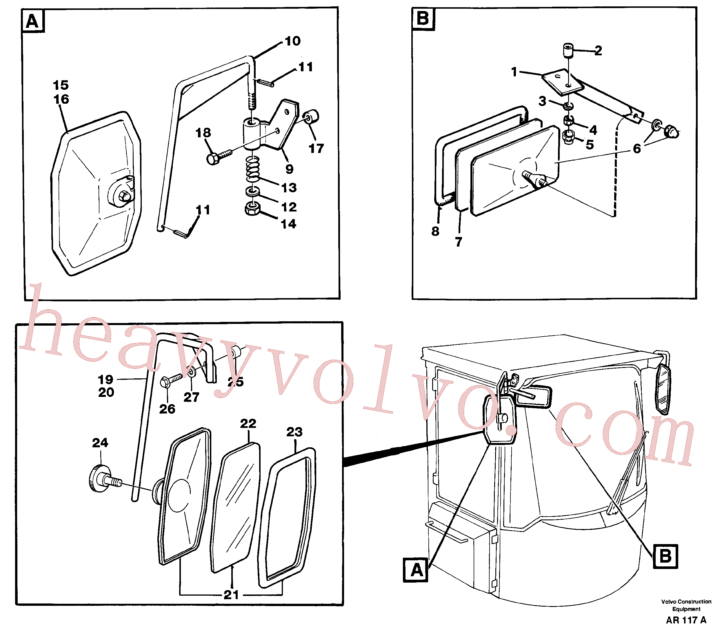 VOE13963110 for Volvo Rear view mirror(AR117A assembly)