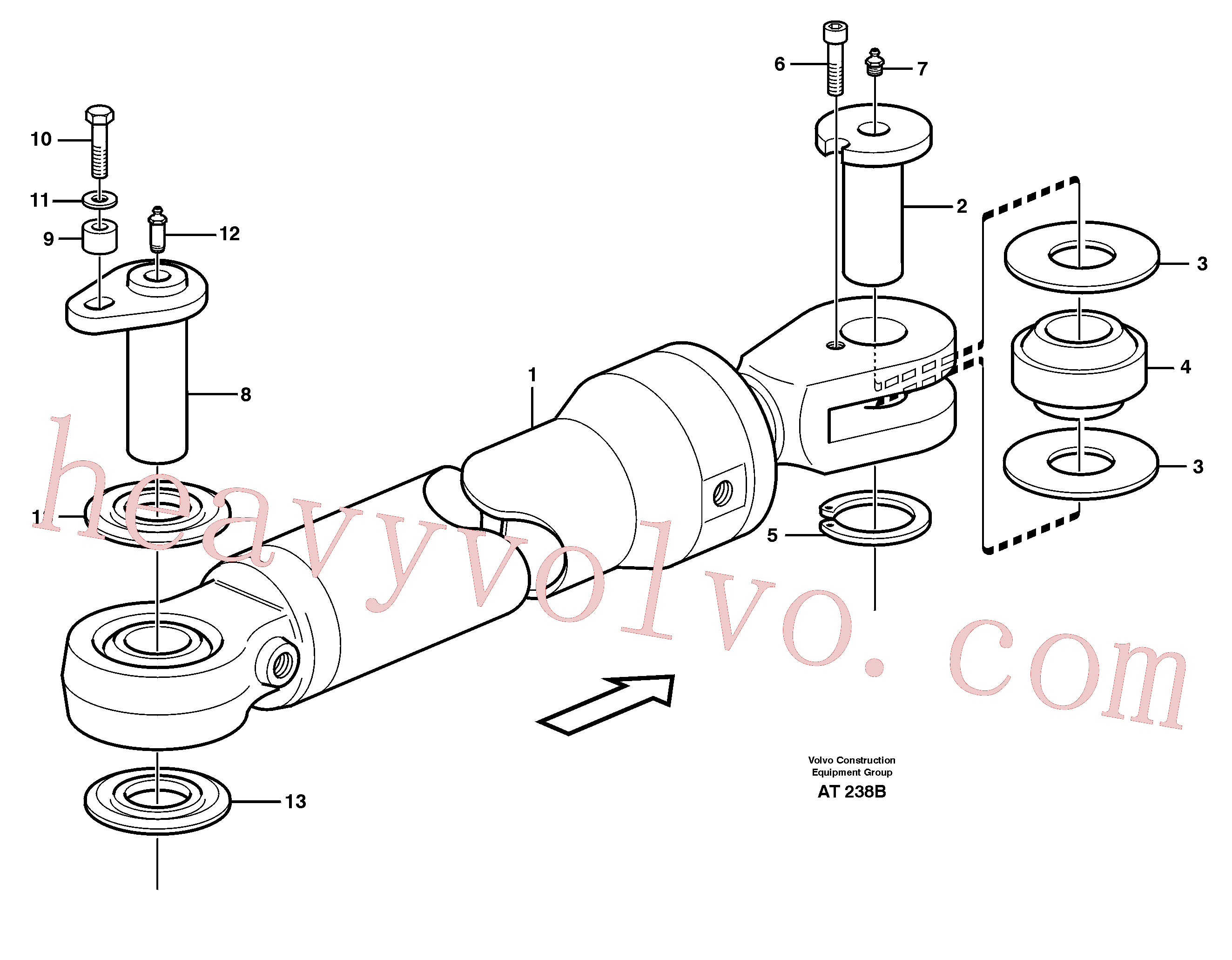 PJ4630002 for Volvo Hydraulic cylinder, assembly(AT238B assembly)