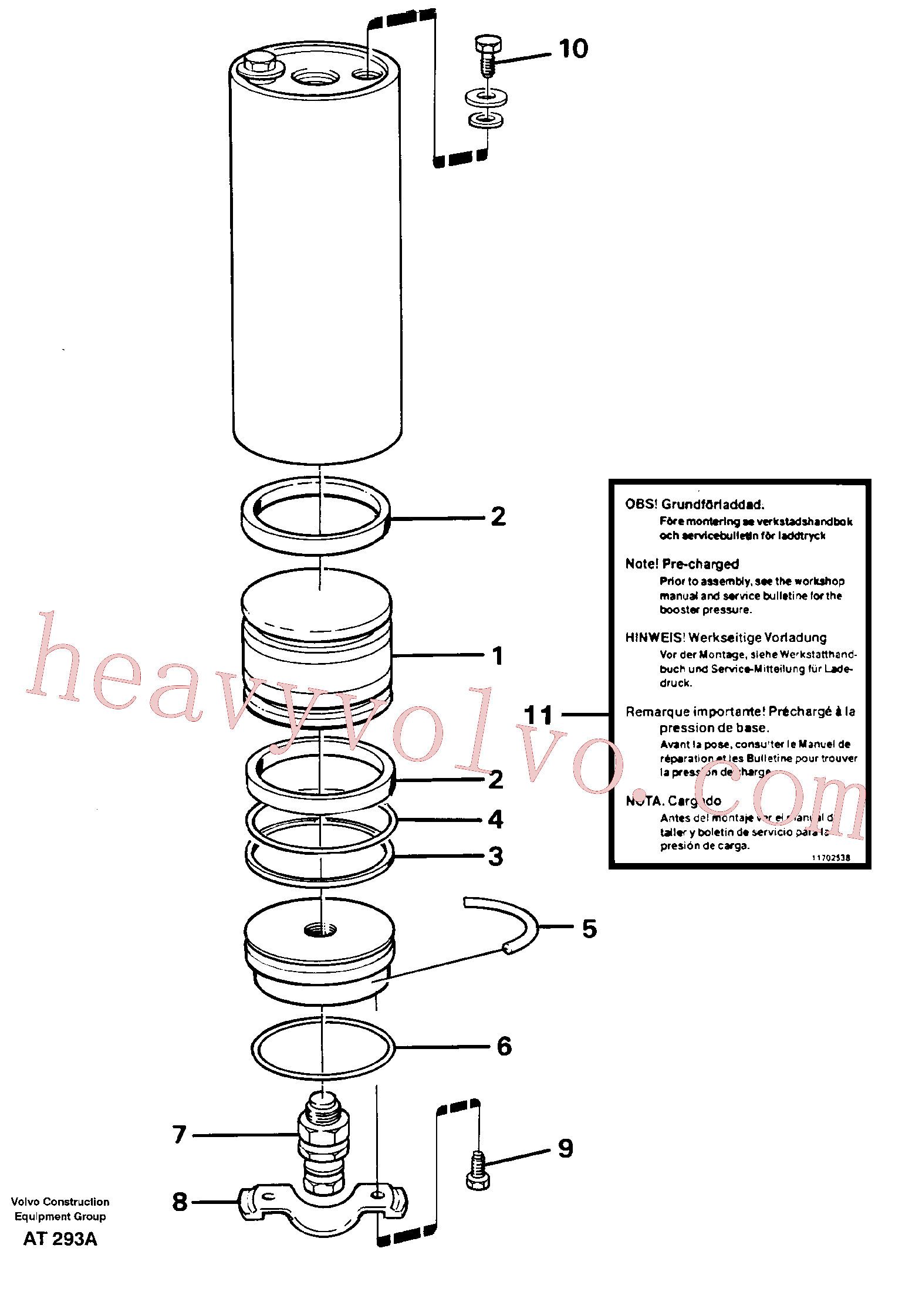 VOE15109194 for Volvo Accumulator(AT293A assembly)