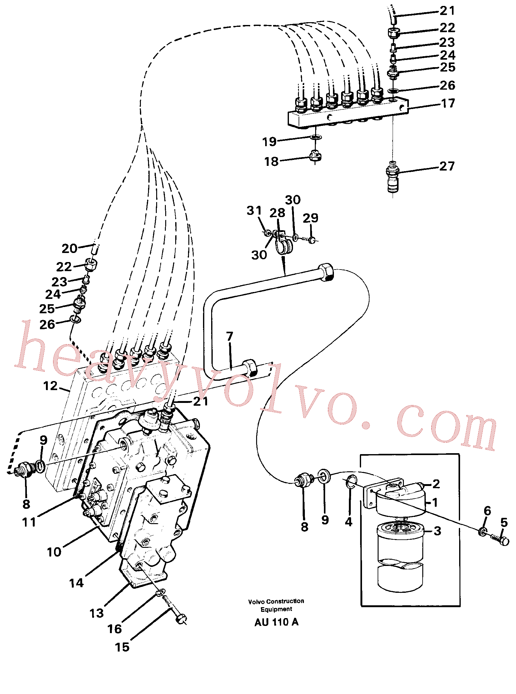 VOE945355 for Volvo Oil filter and testing block(AU110A assembly)