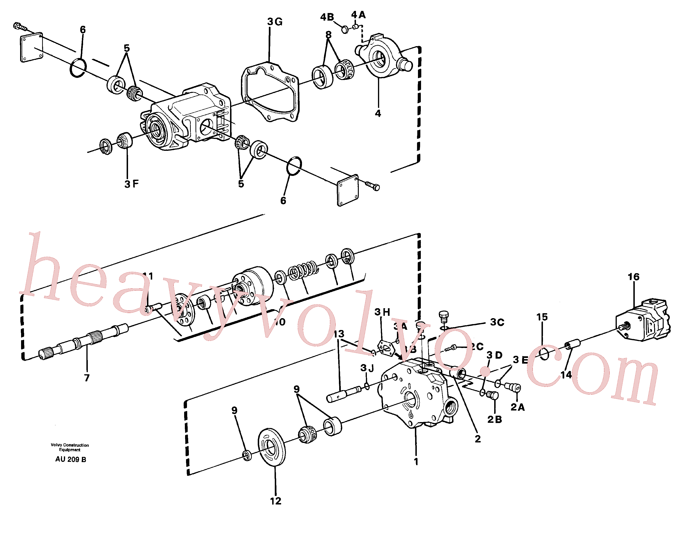 VOE11994186 for Volvo Hydraulic pump(AU209B assembly)