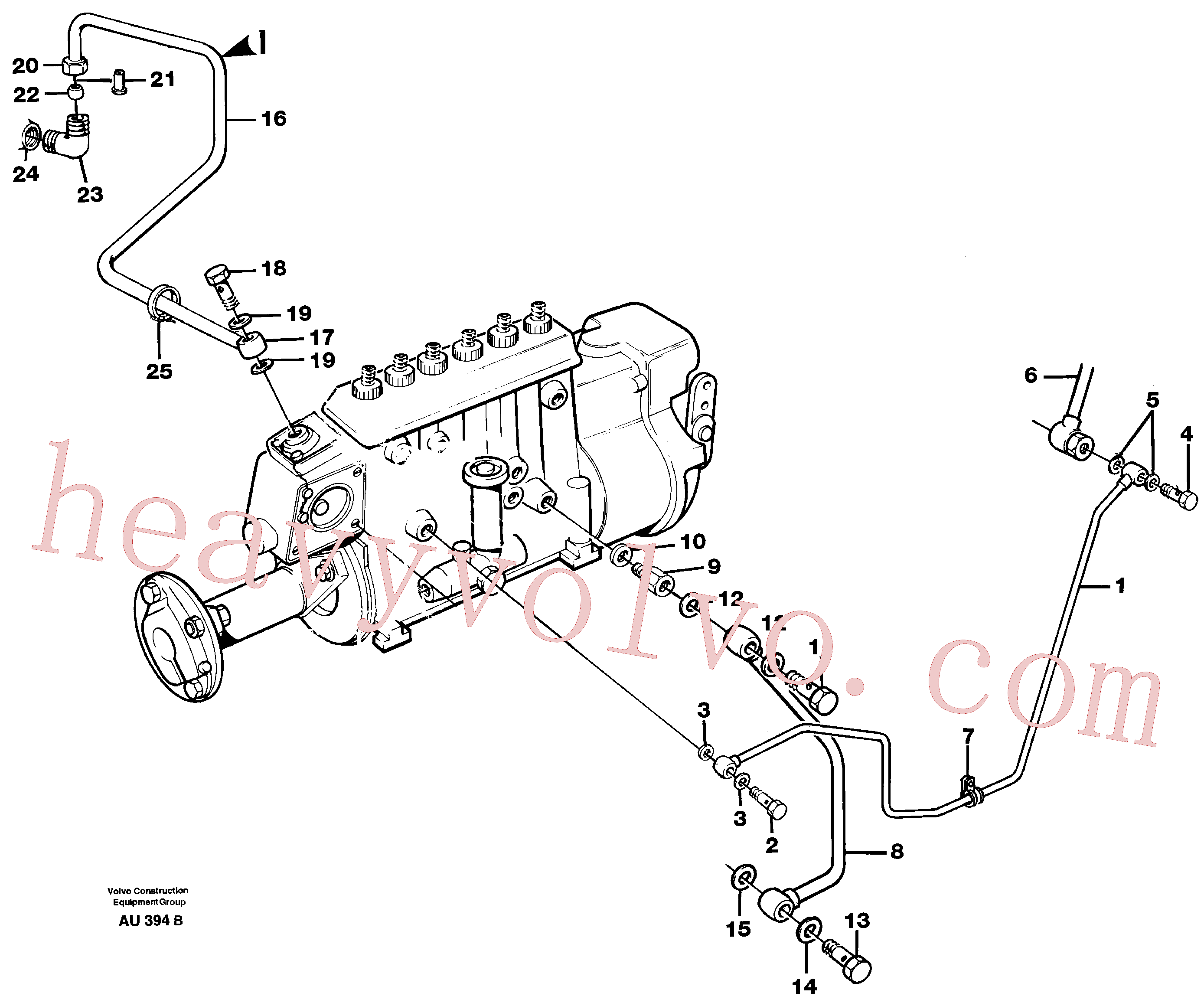 VOE954385 for Volvo Fuel system. oil pipe, pipe for smoke limiter(AU394B assembly)