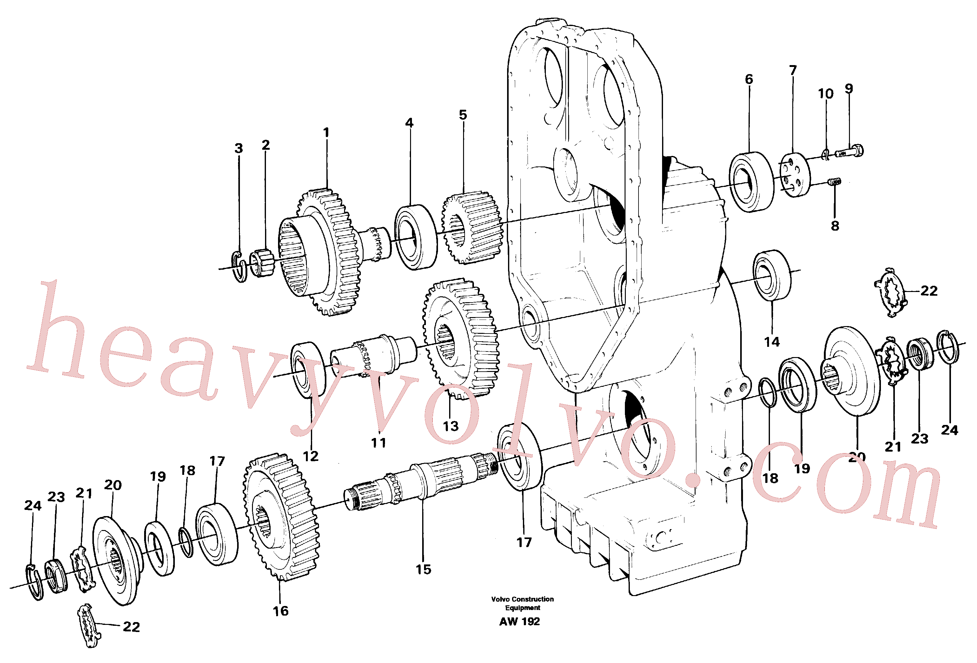 VOE7011076 for Volvo Transfer case, gears and shafts(AW192 assembly)