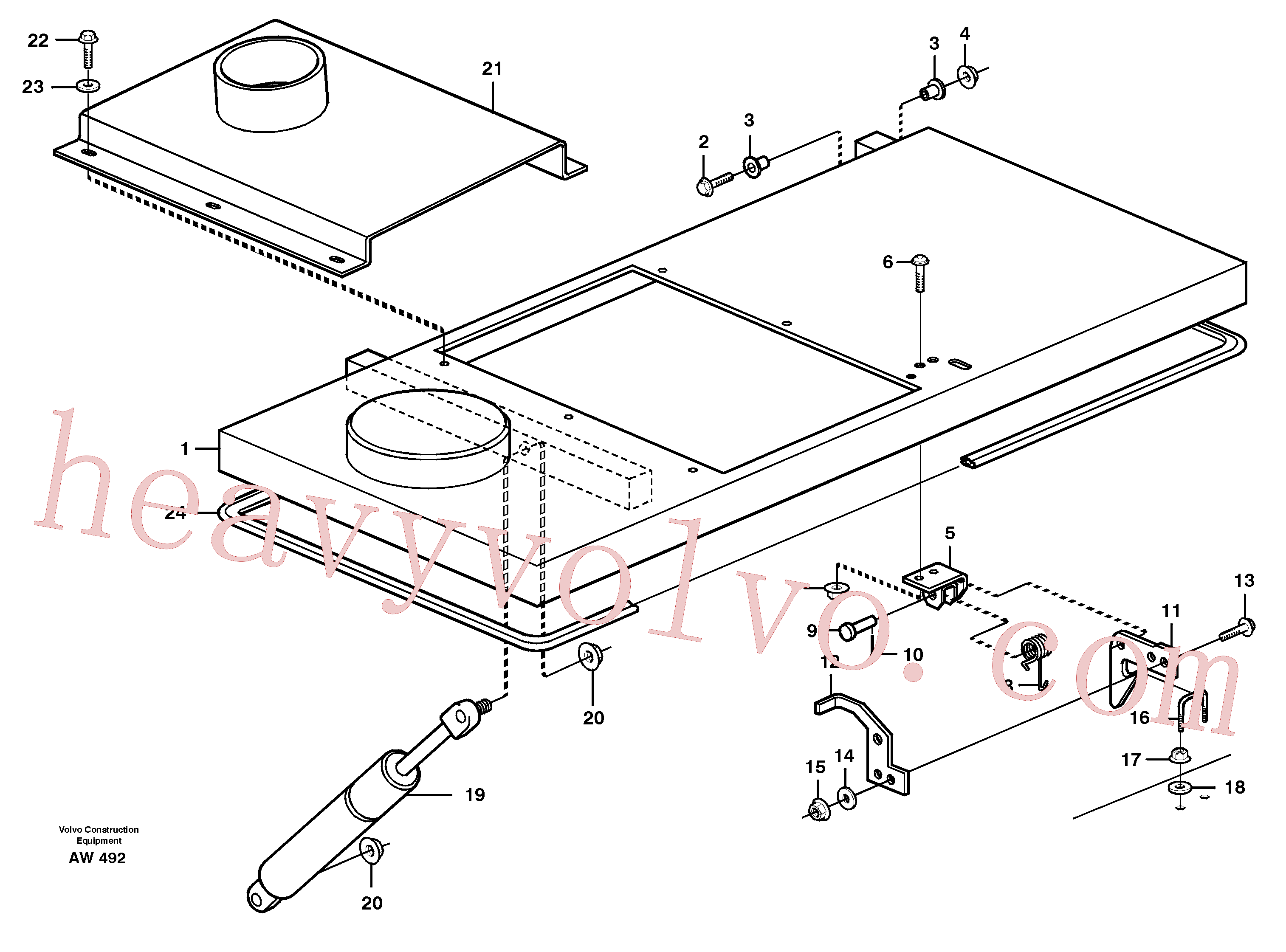 VOE965180 for Volvo Engine cover.(AW492 assembly)