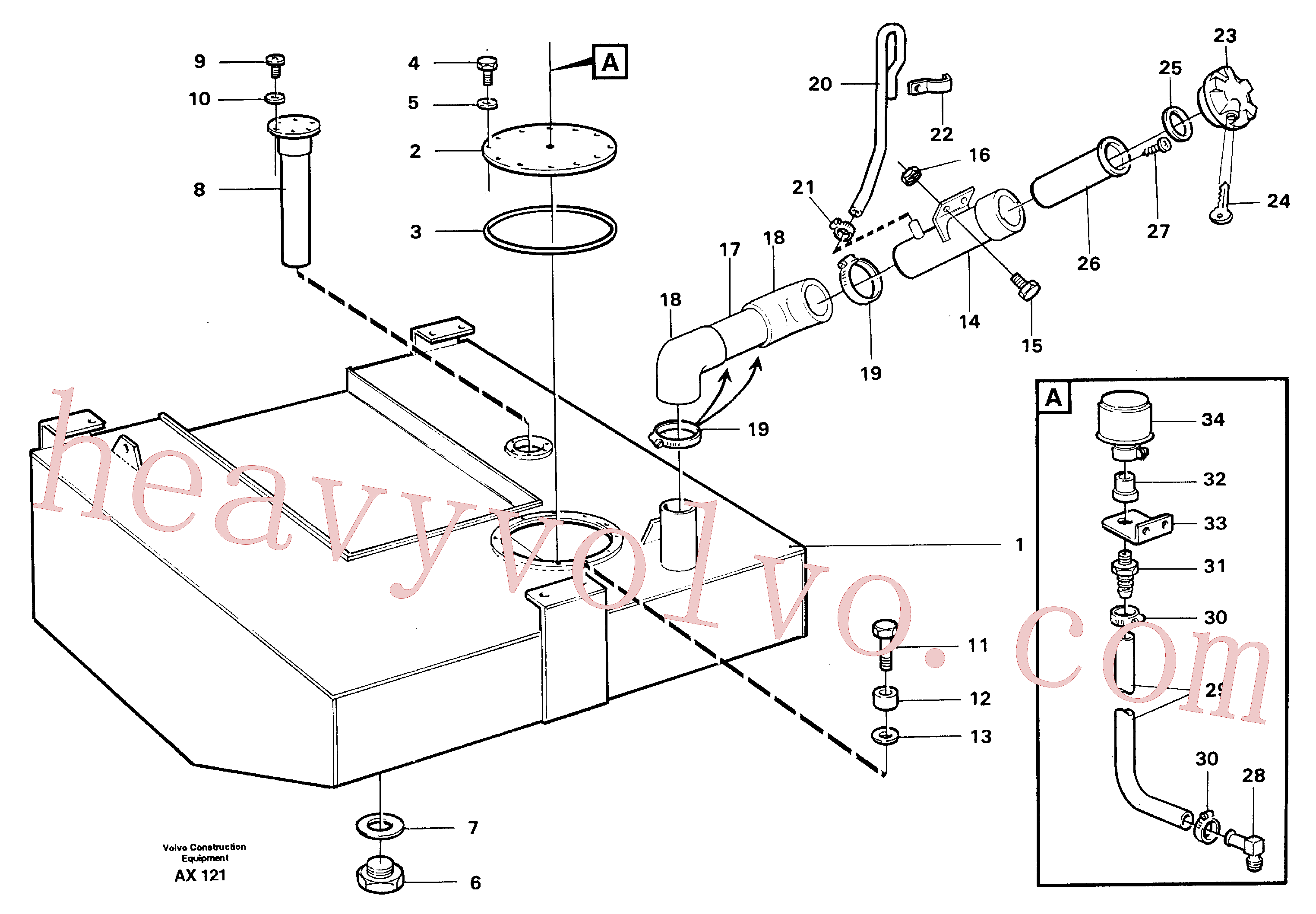 VOE925285 for Volvo Fuel tank with fitting parts(AX121 assembly)