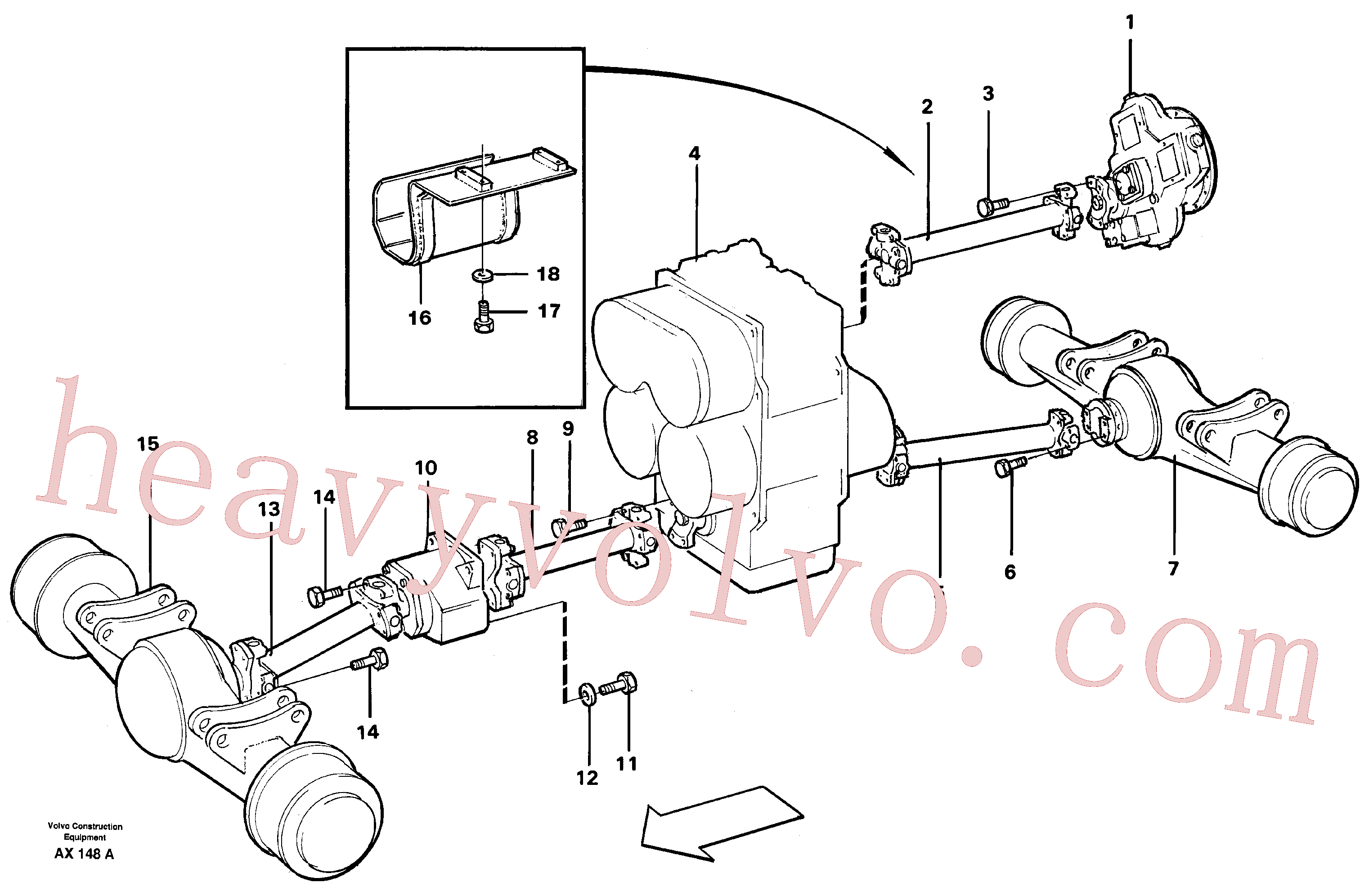 VOE11079691 for Volvo Propeller shaft, mounting(AX148A assembly)