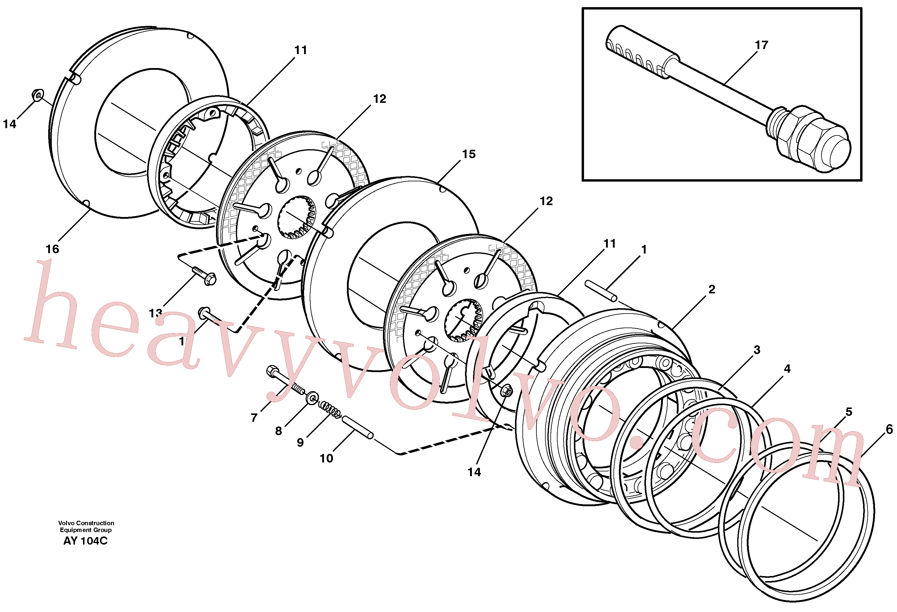 VOE11999976 for Volvo Disc brake, front.(AY104C assembly)