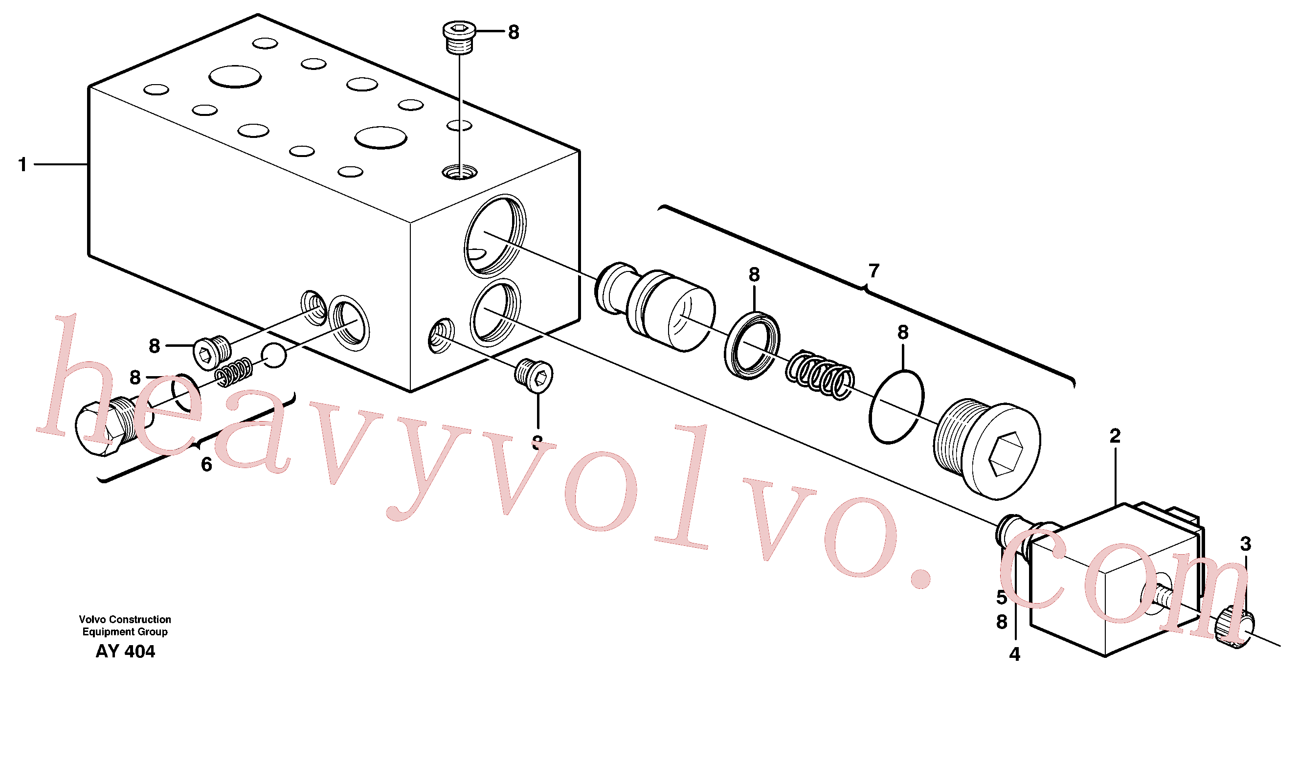 VOE11706075 for Volvo Valve, circuit body and return valve(AY404 assembly)