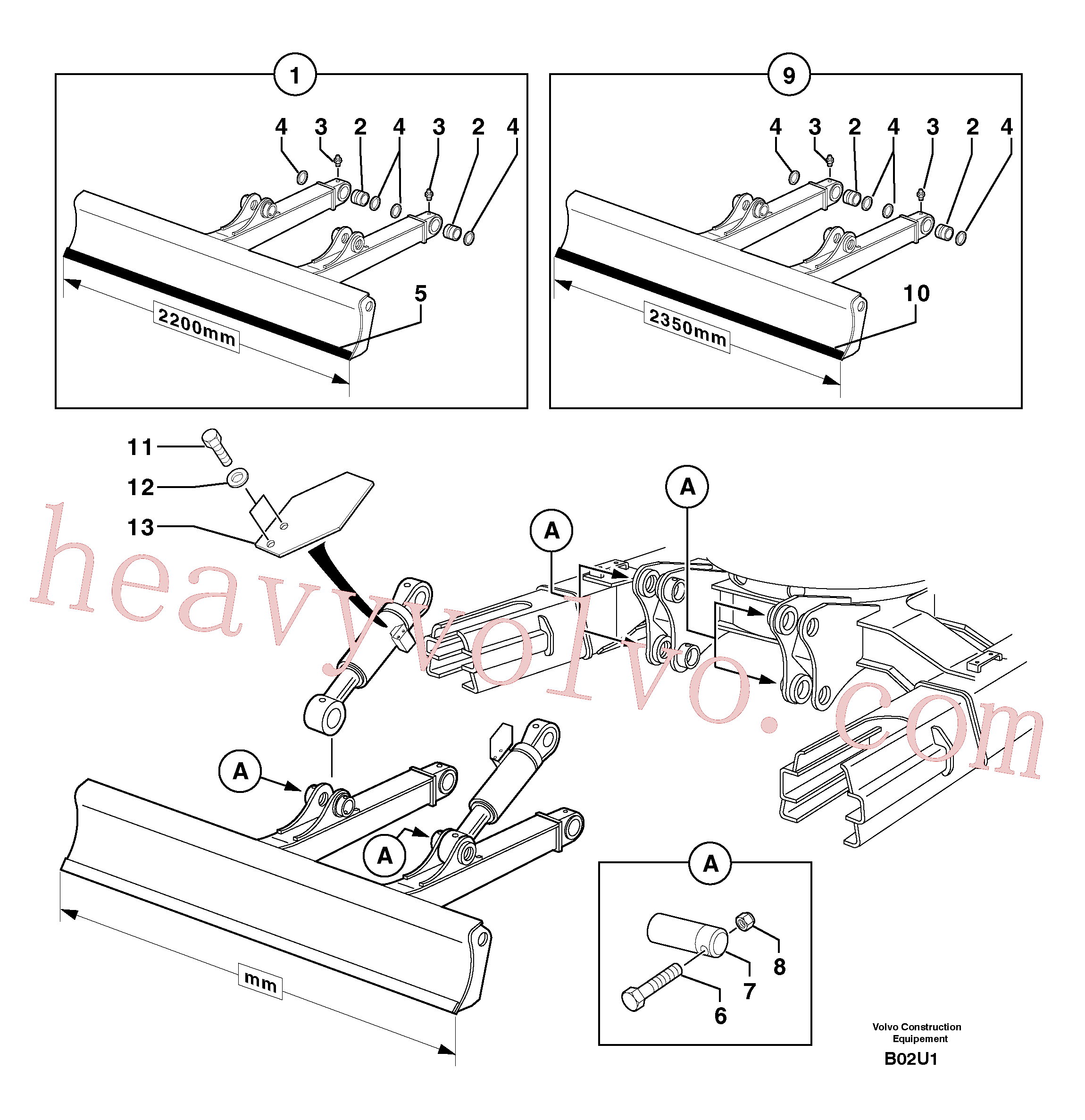 PJ3870235 for Volvo Dozer blade(B02U1 assembly)