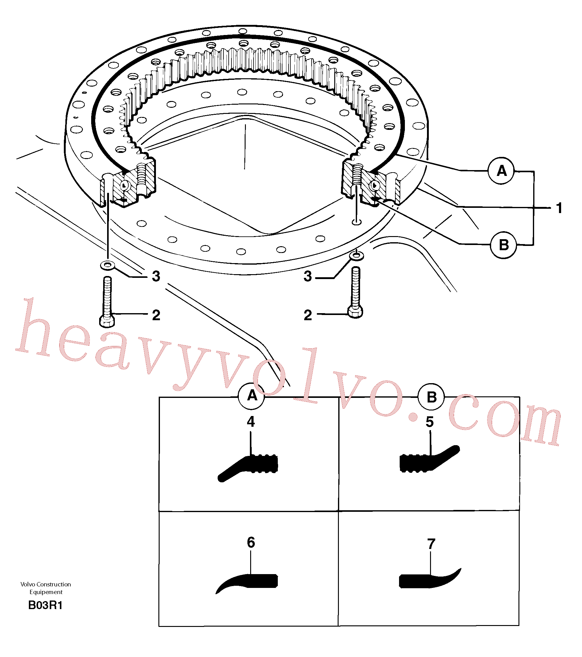 PJ4370042 for Volvo Slewing ring(B03R1 assembly)