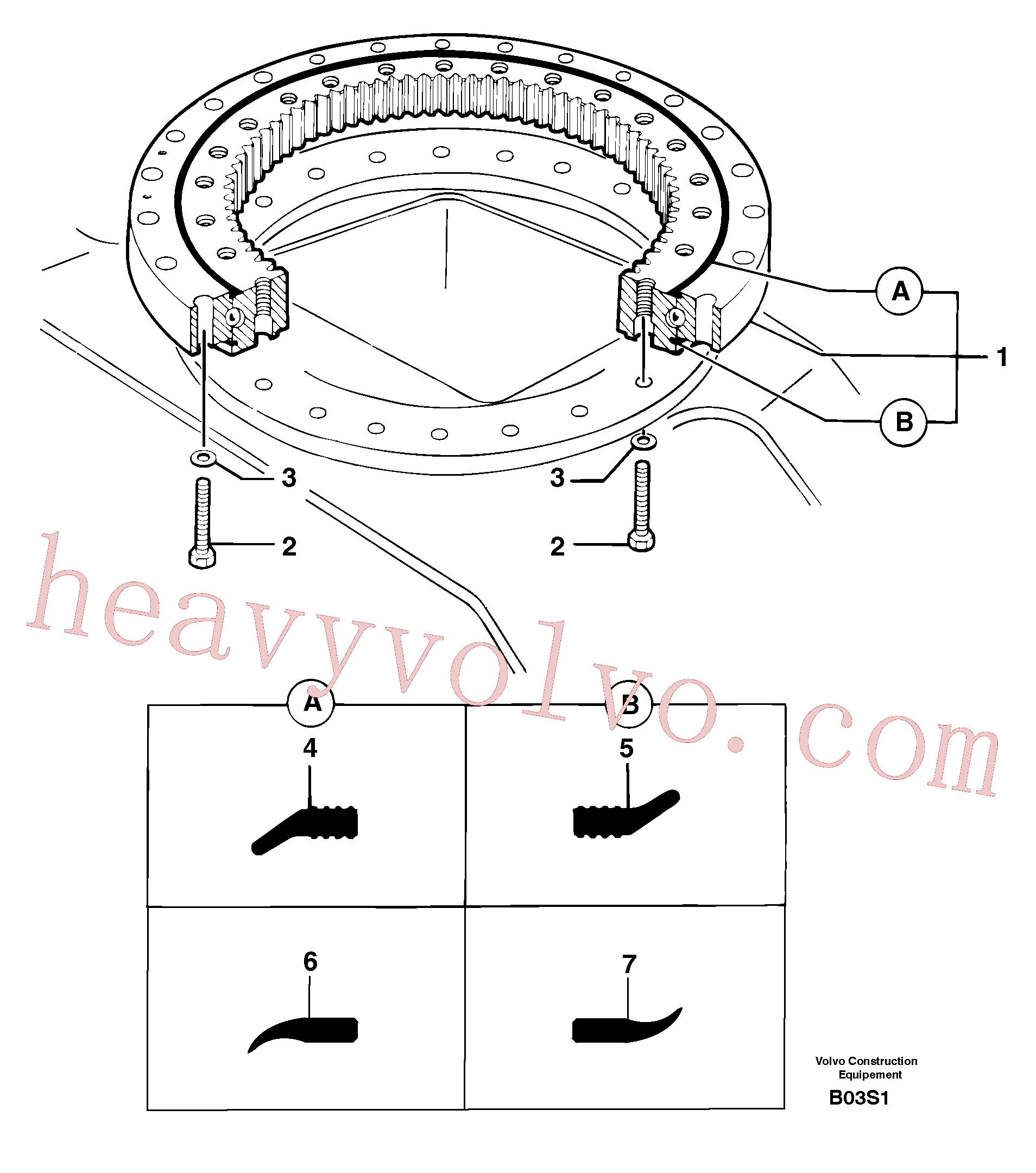 PJ4370042 for Volvo Slewing ring(B03S1 assembly)