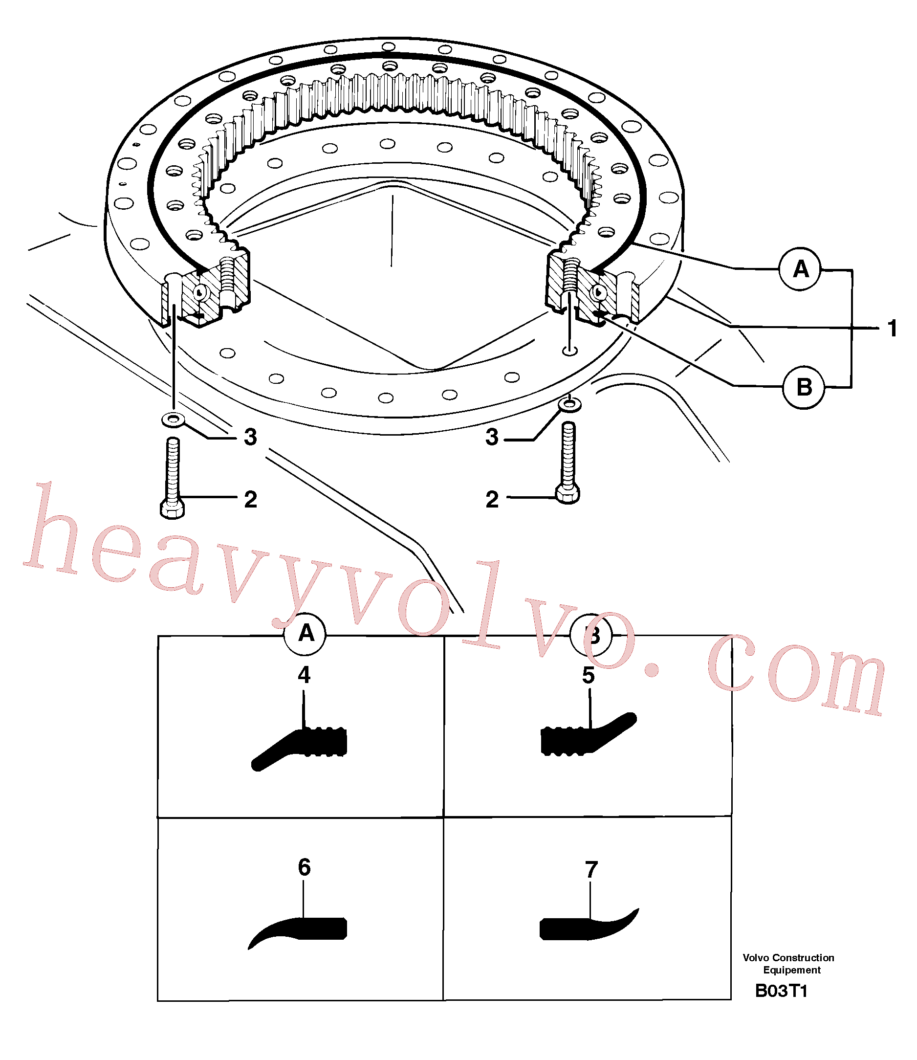 PJ4370042 for Volvo Slewing ring(B03T1 assembly)