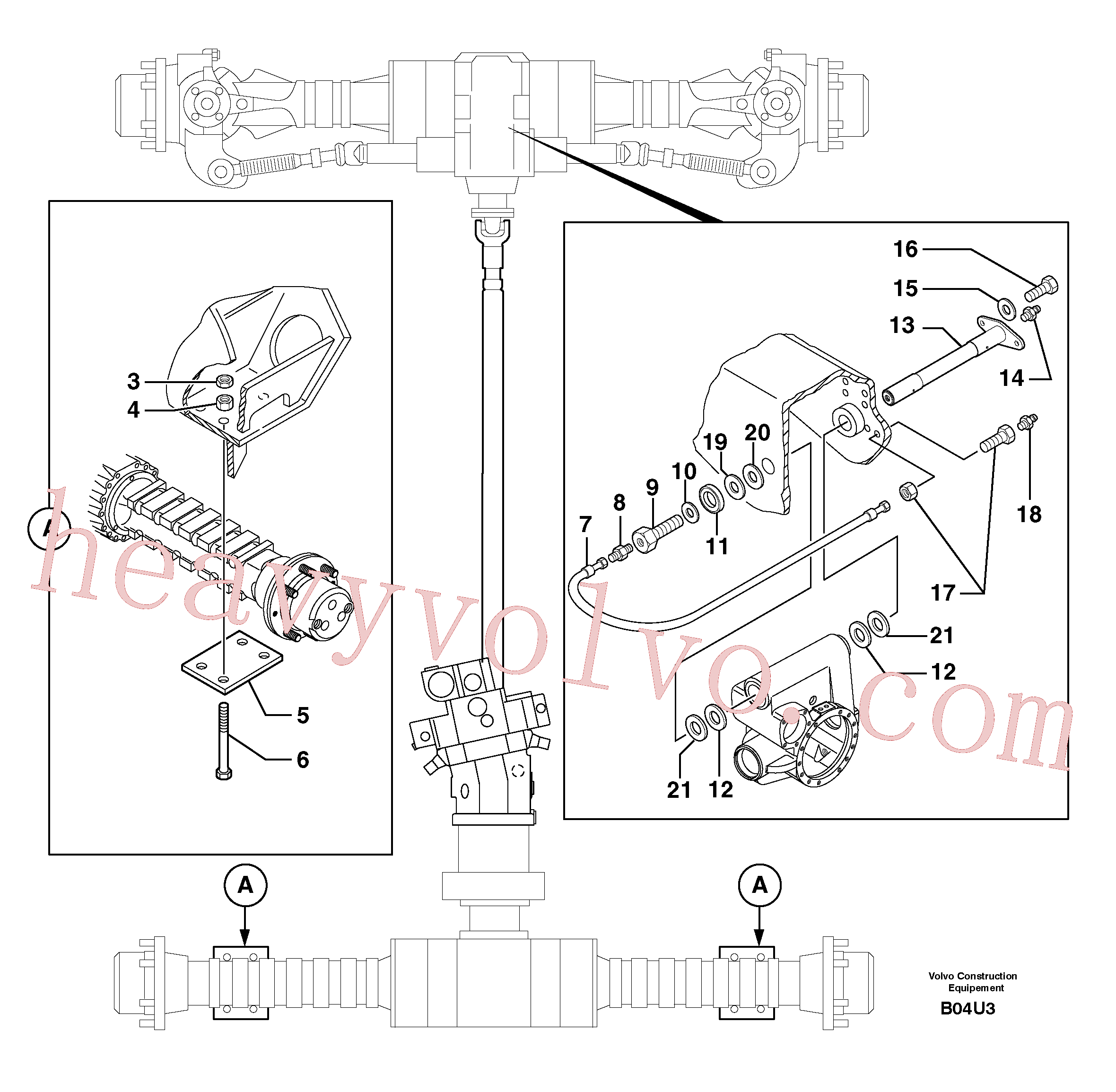 PJ7450195 for Volvo Axle cradles and mountings(B04U3 assembly)