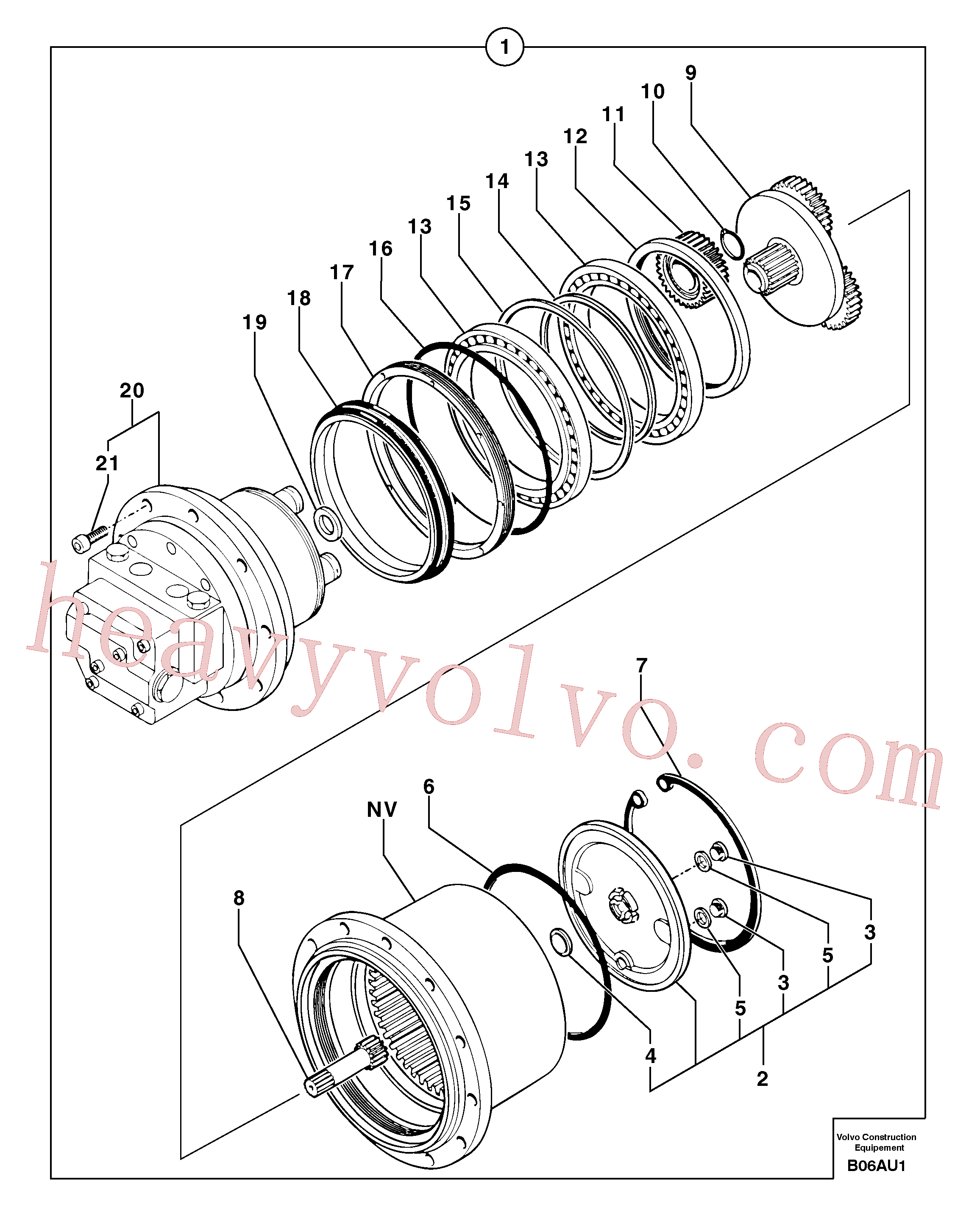 PJ7416948 for Volvo Travelling gear motor assy(B06AU1 assembly)