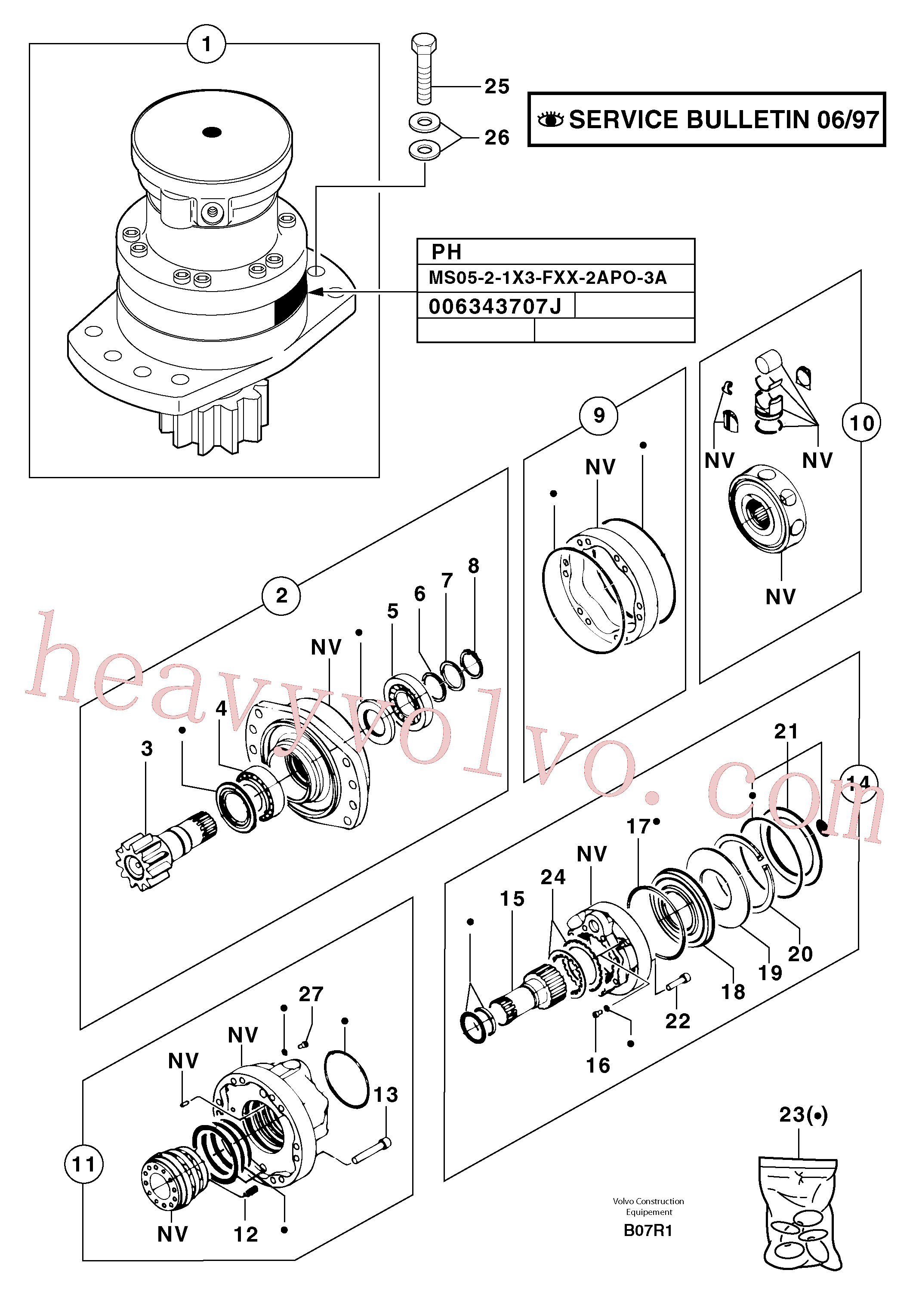 PJ7416378 for Volvo Slewing gear motor(B07R1 assembly)