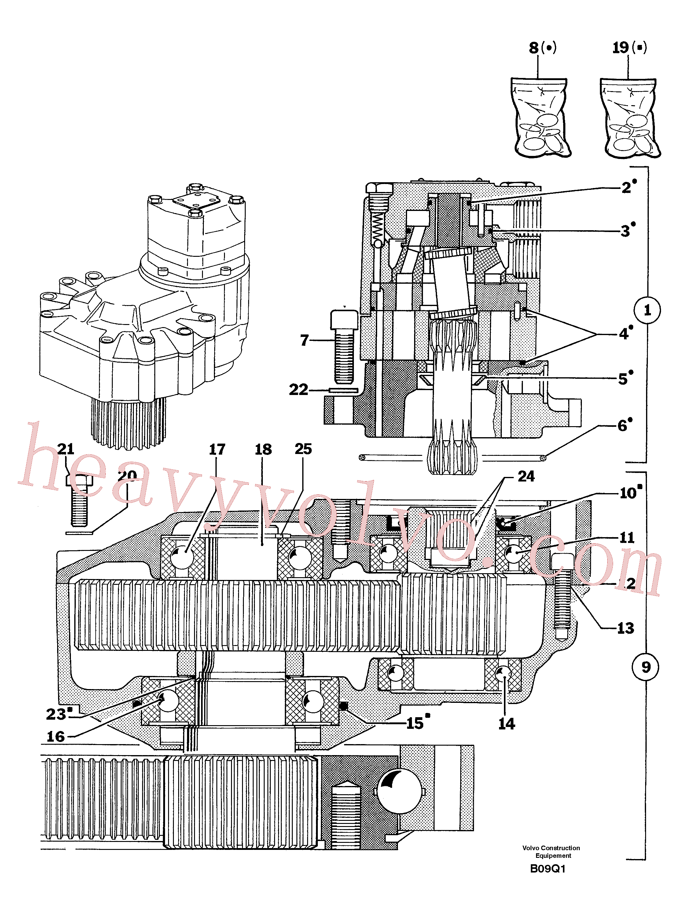 PJ4960021 for Volvo Slewing gear motor(B09Q1 assembly)