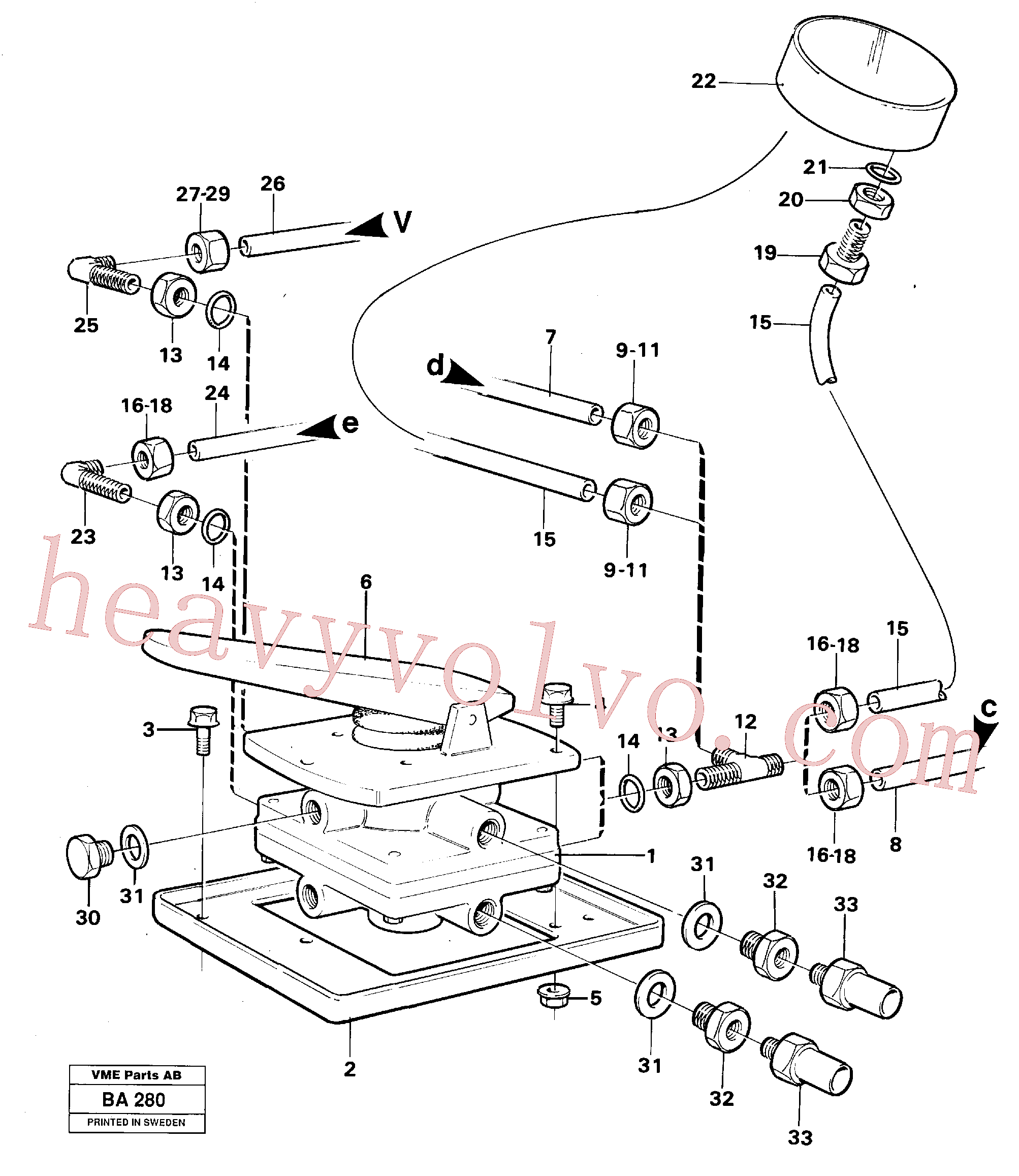 VOE7349487 for Volvo Footbrake valve with mountings(BA280 assembly)