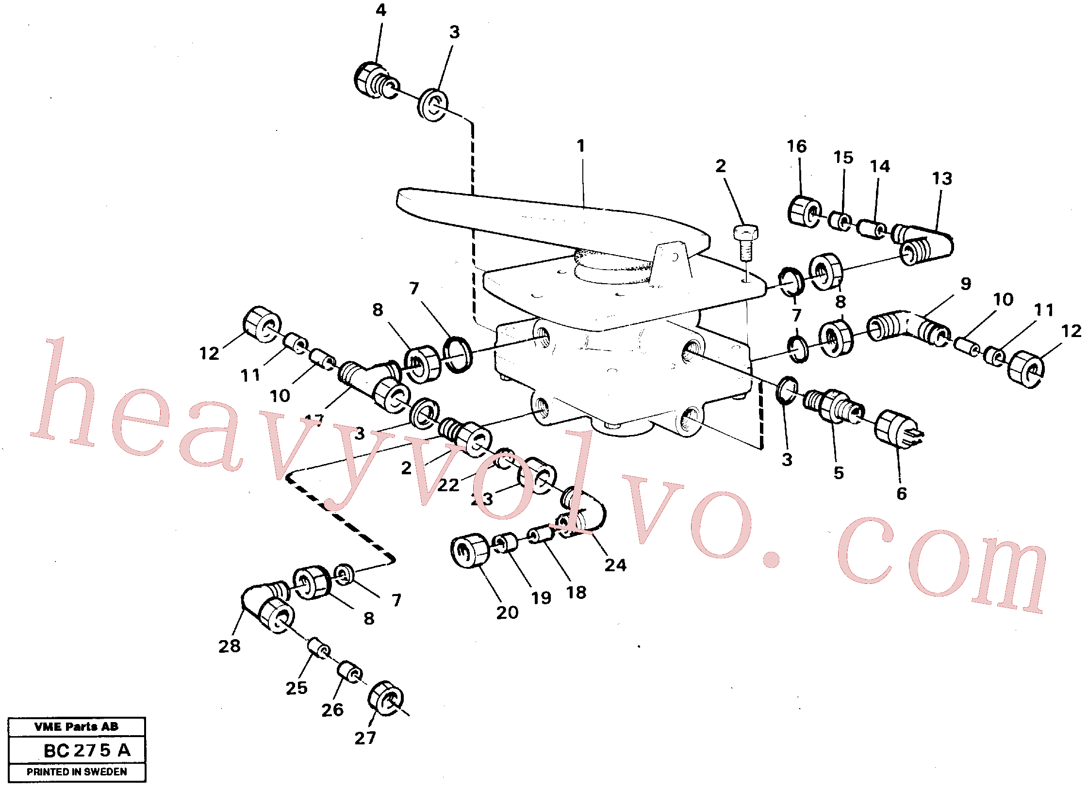 VOE7349487 for Volvo Footbrake valve with mountings(BC275A assembly)