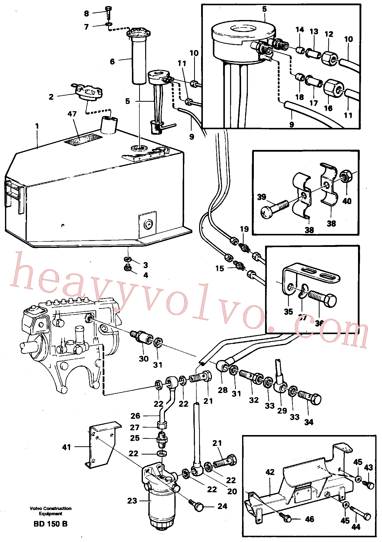 VOE965556 for Volvo Fuel tank, fuel pipes(BD150B assembly)