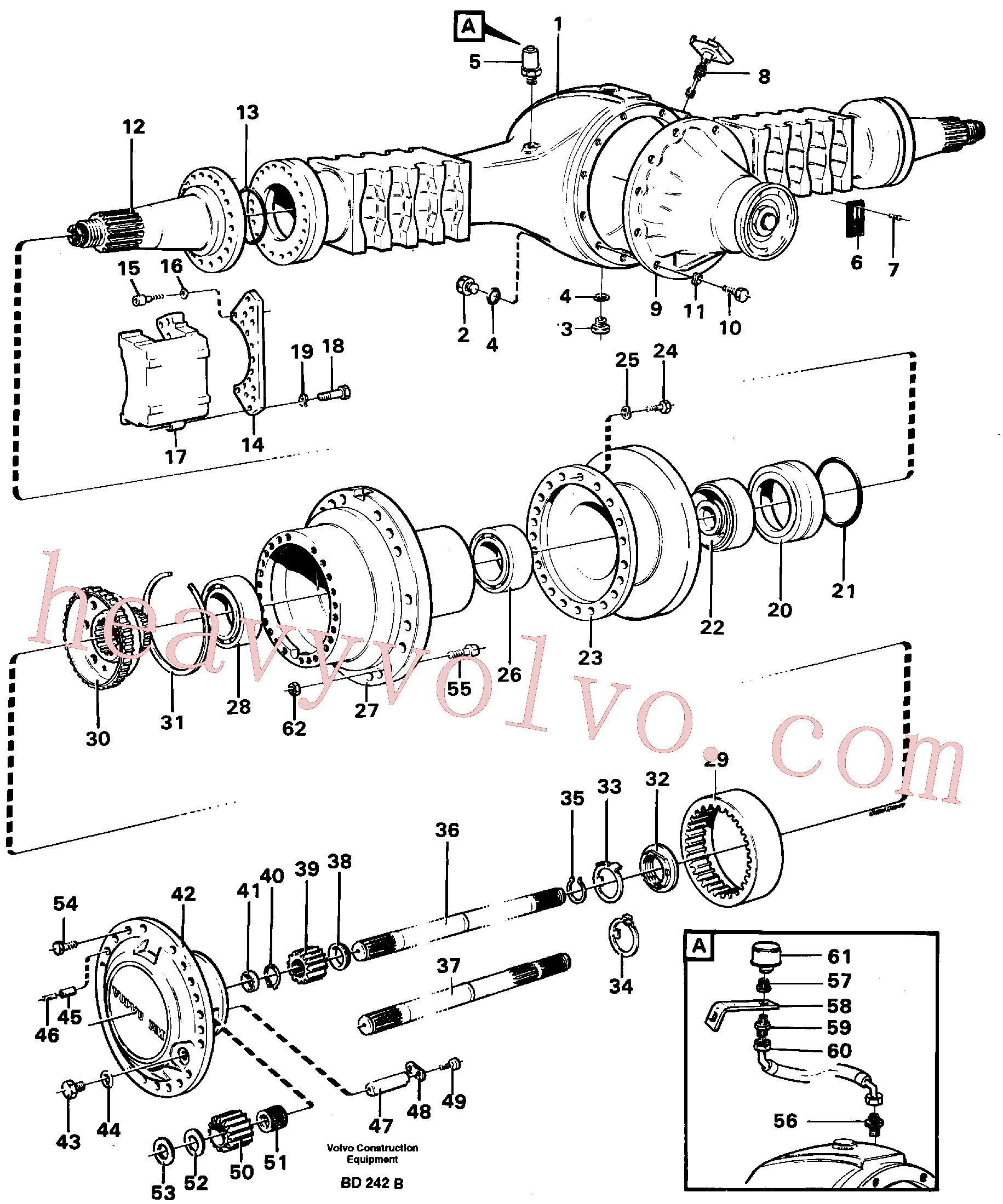 VOE958228 for Volvo Planet shaft(BD242B assembly)