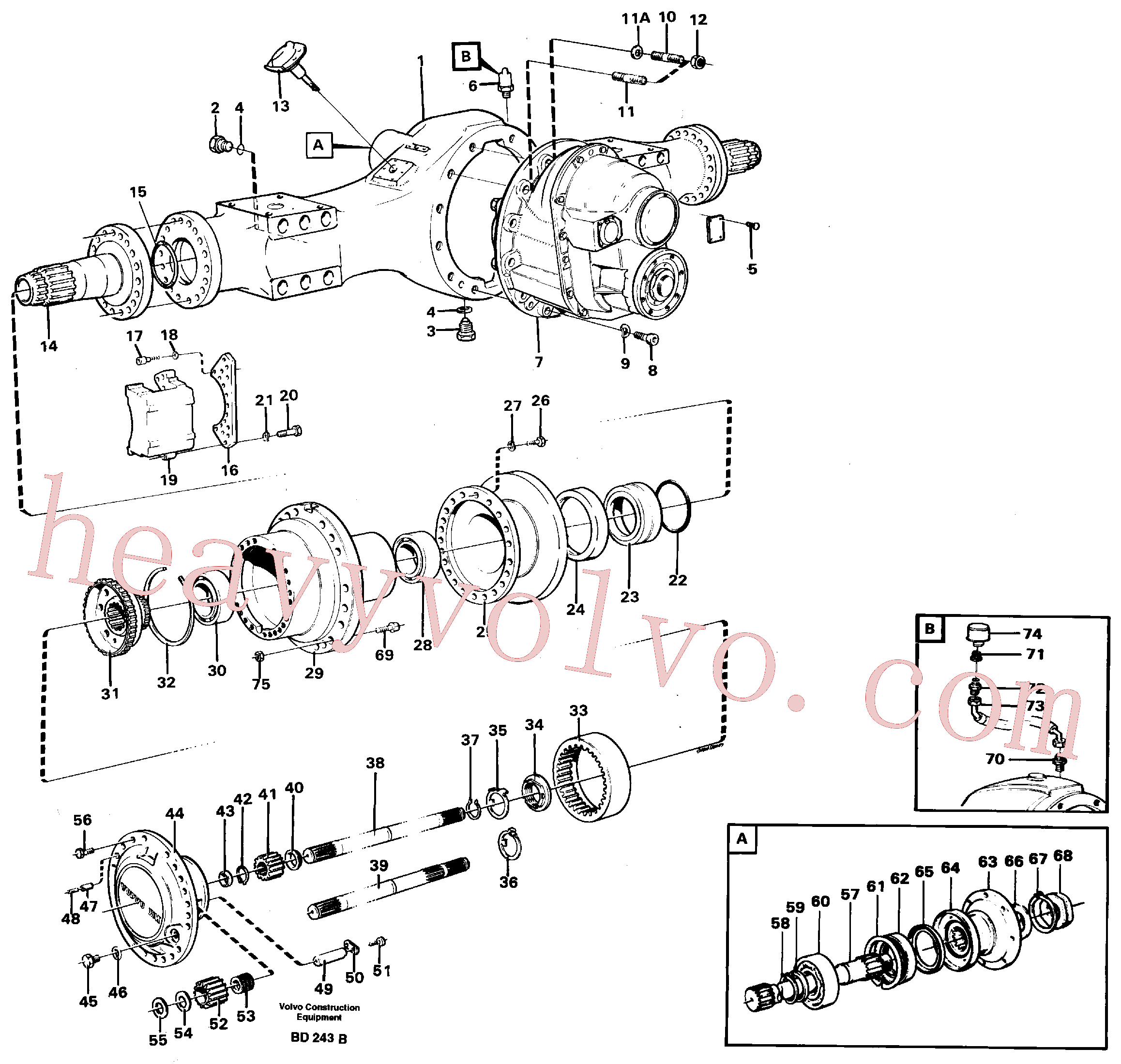 VOE958228 for Volvo Planet shaft(BD243B assembly)