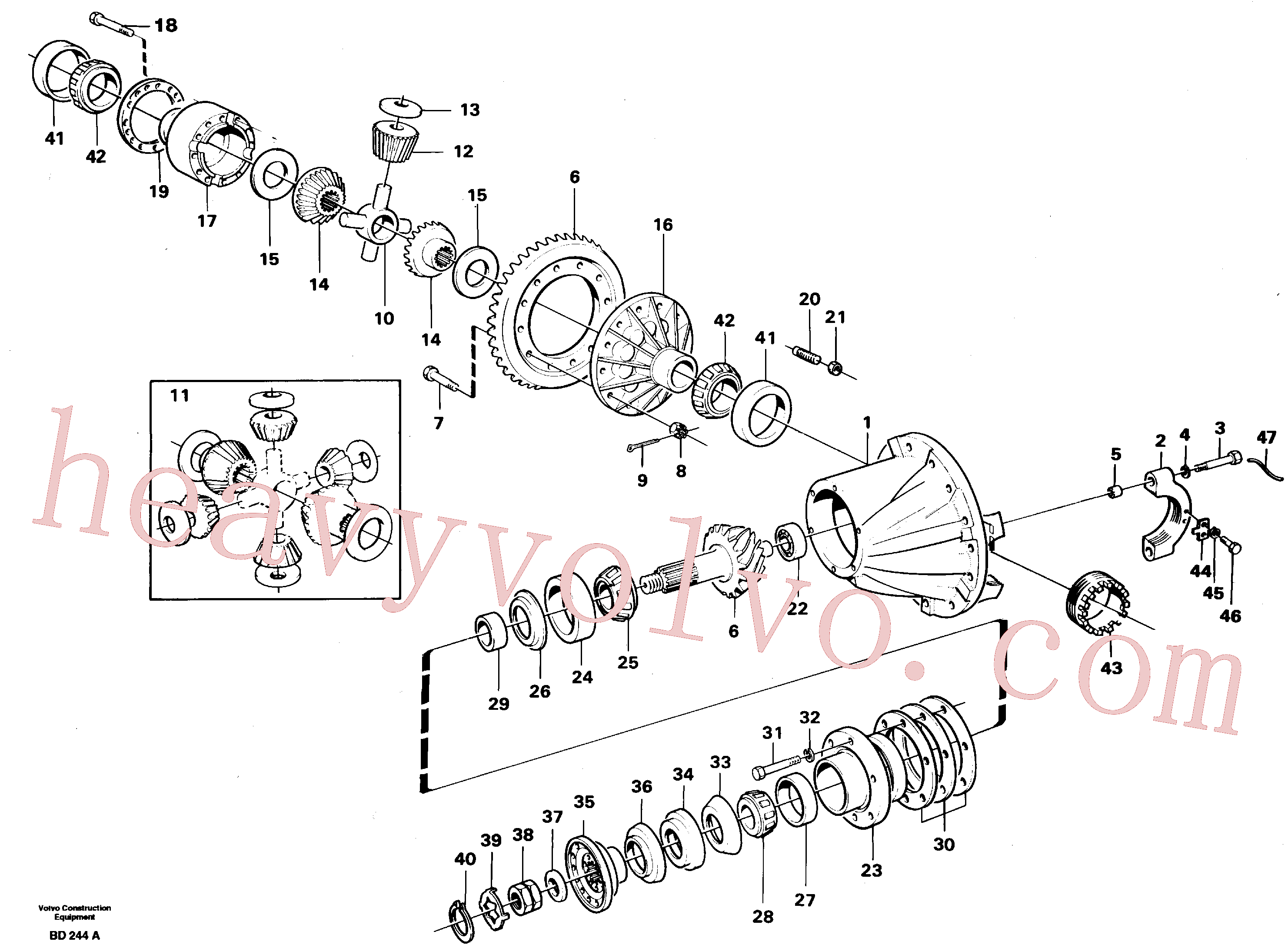 VOE1522895 for Volvo Final gear(BD244A assembly)