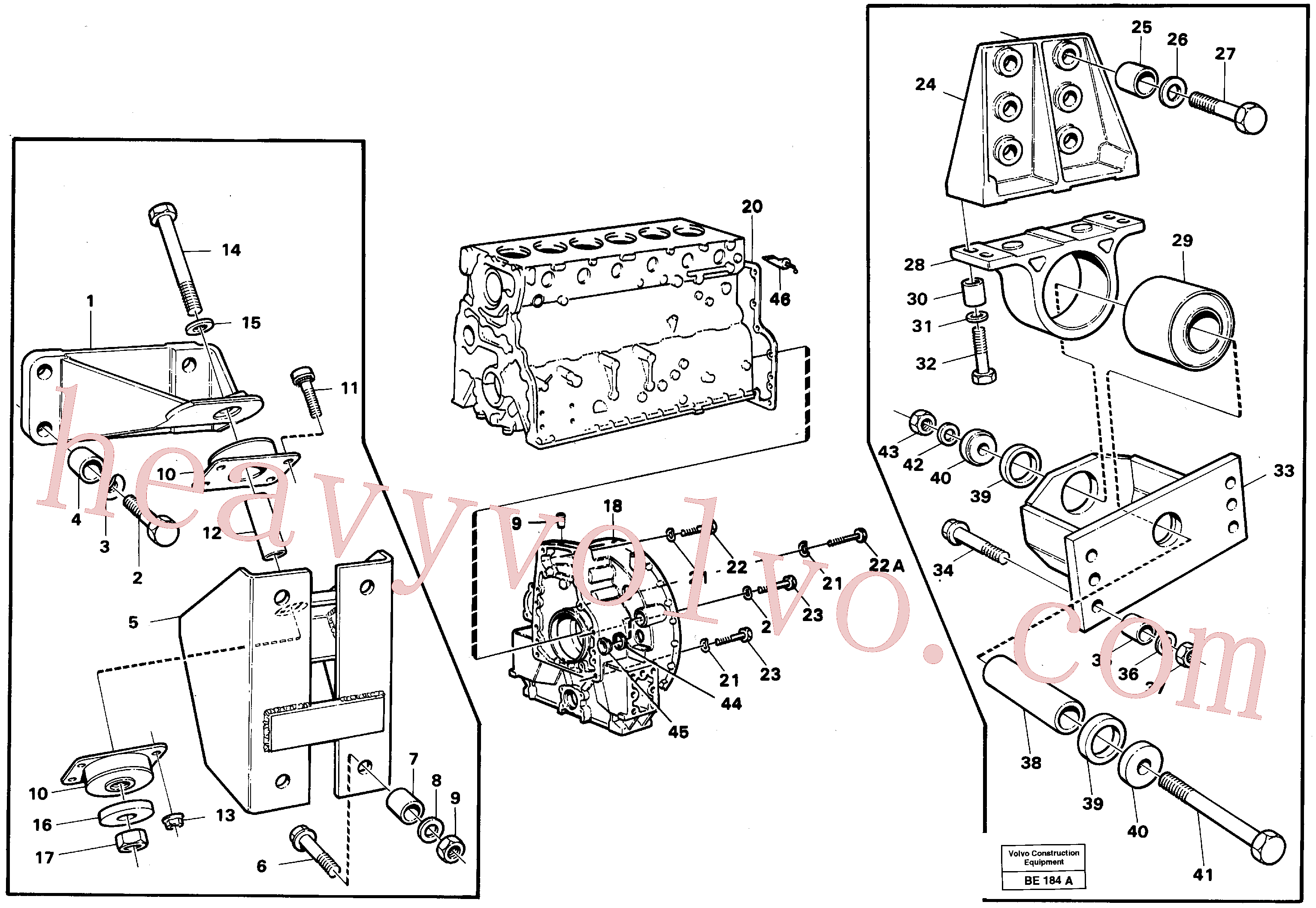 VOE955580 for Volvo Engine support and flywheel housing(BE184A assembly)