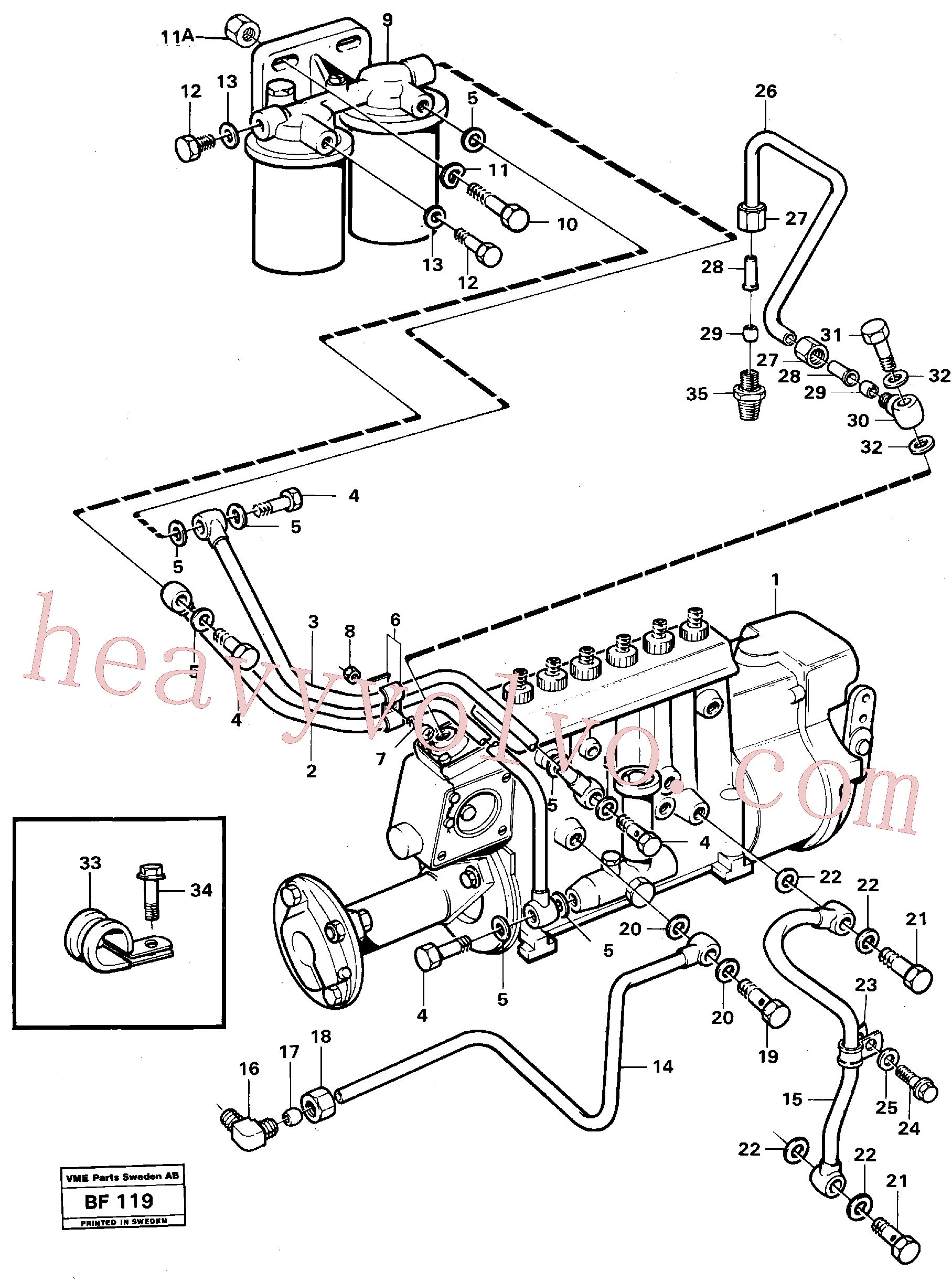 VOE13944926 for Volvo Fuel pipes,fuelinjec.pumpfuel filter(BF119 assembly)