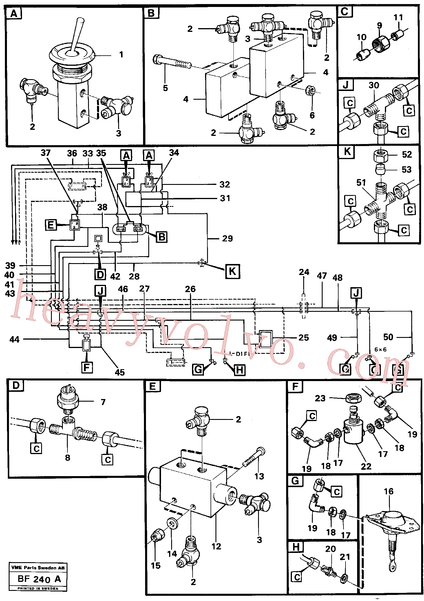 VOE13956071 for Volvo Comp. air controls, diff.contr.shuttle valve(BF240A assembly)