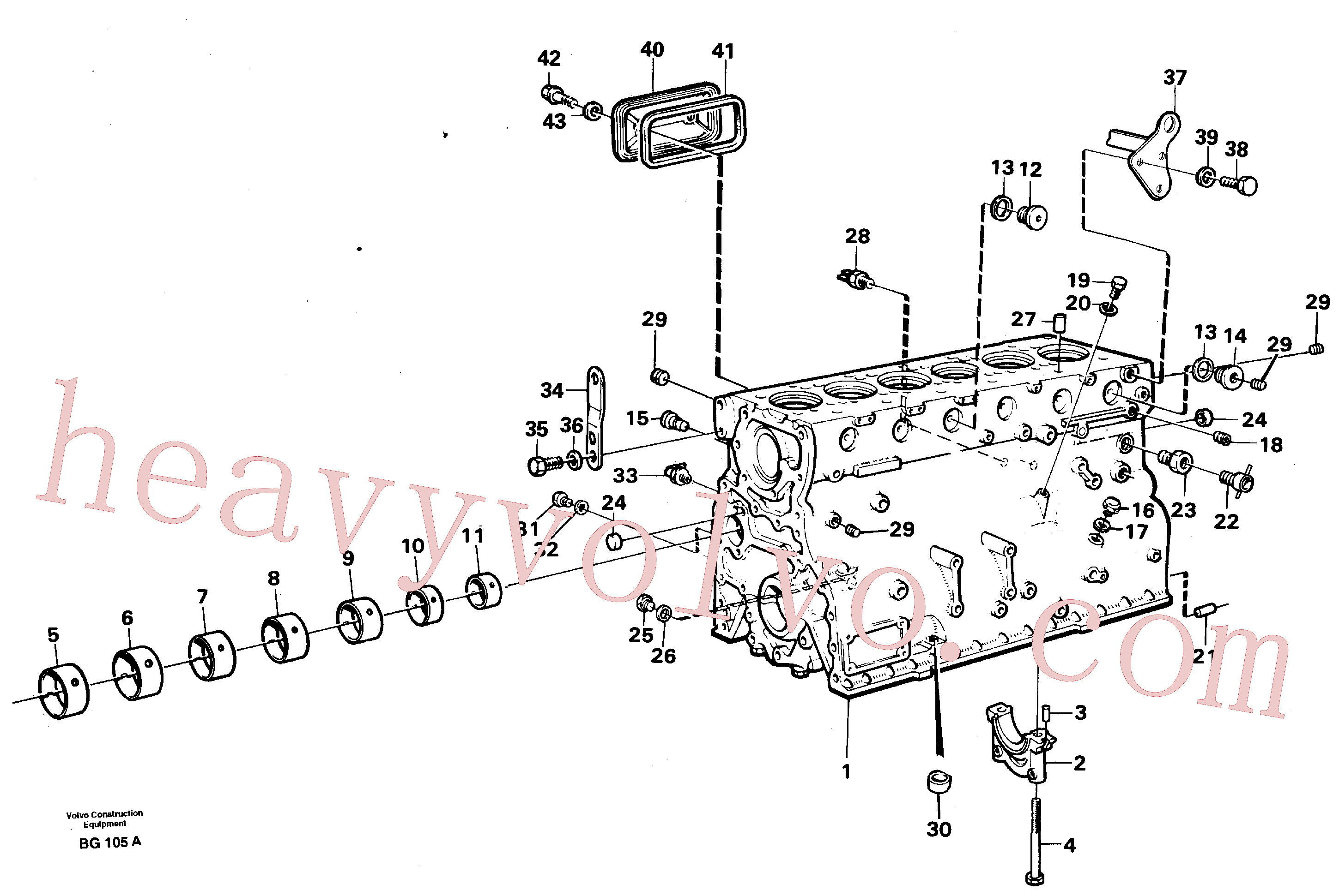 VOE955562 for Volvo Cylinder block(BG105A assembly)