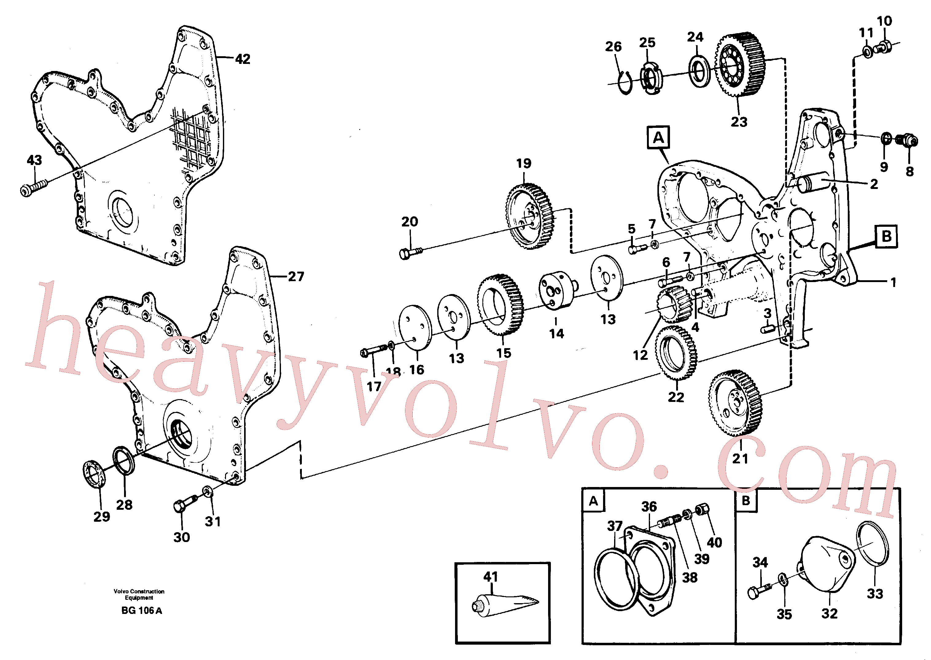 VOE11841618 for Volvo Timing gear casing and gears(BG106A assembly)