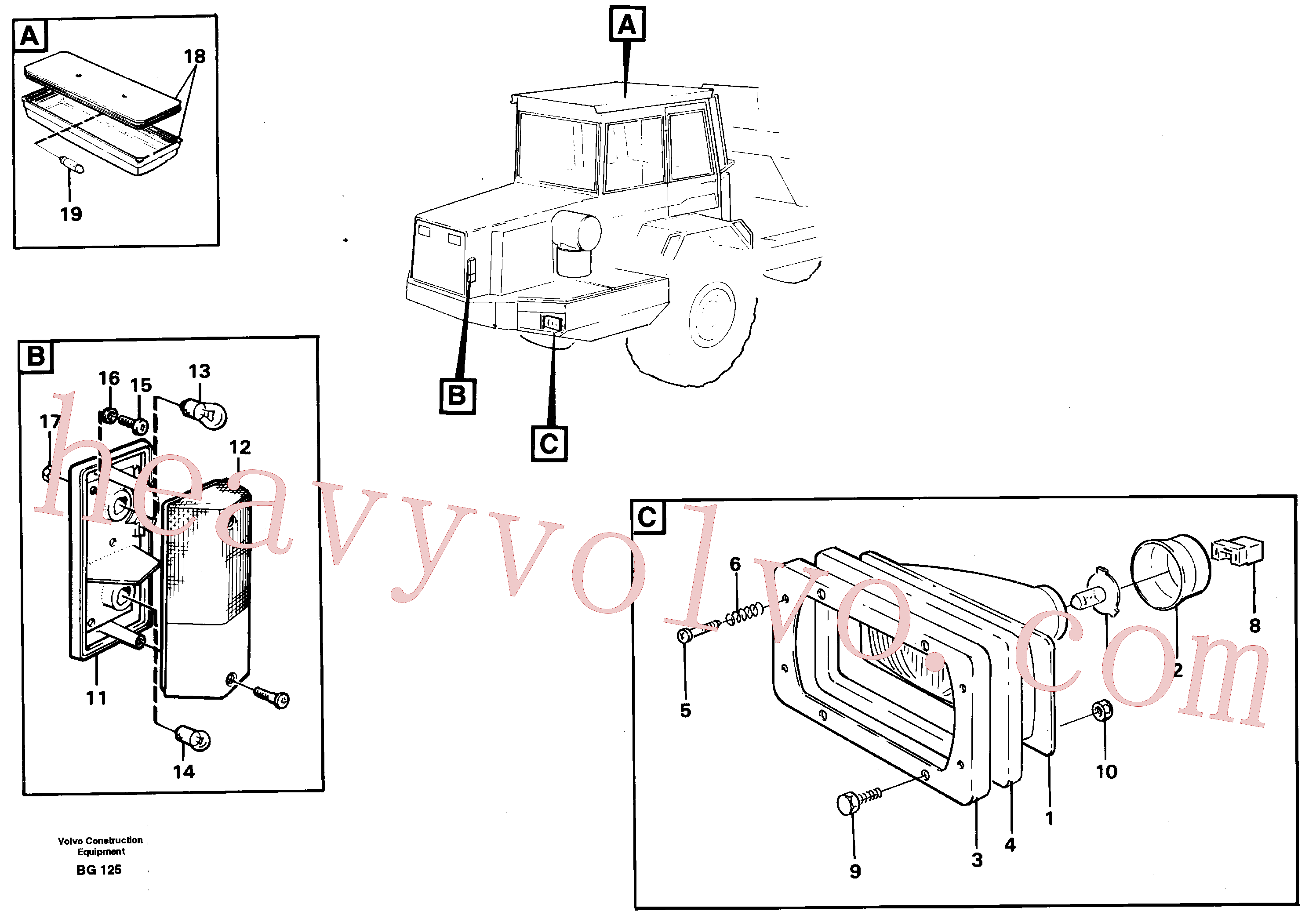 VOE13956066 for Volvo Lighting, front(BG125 assembly)