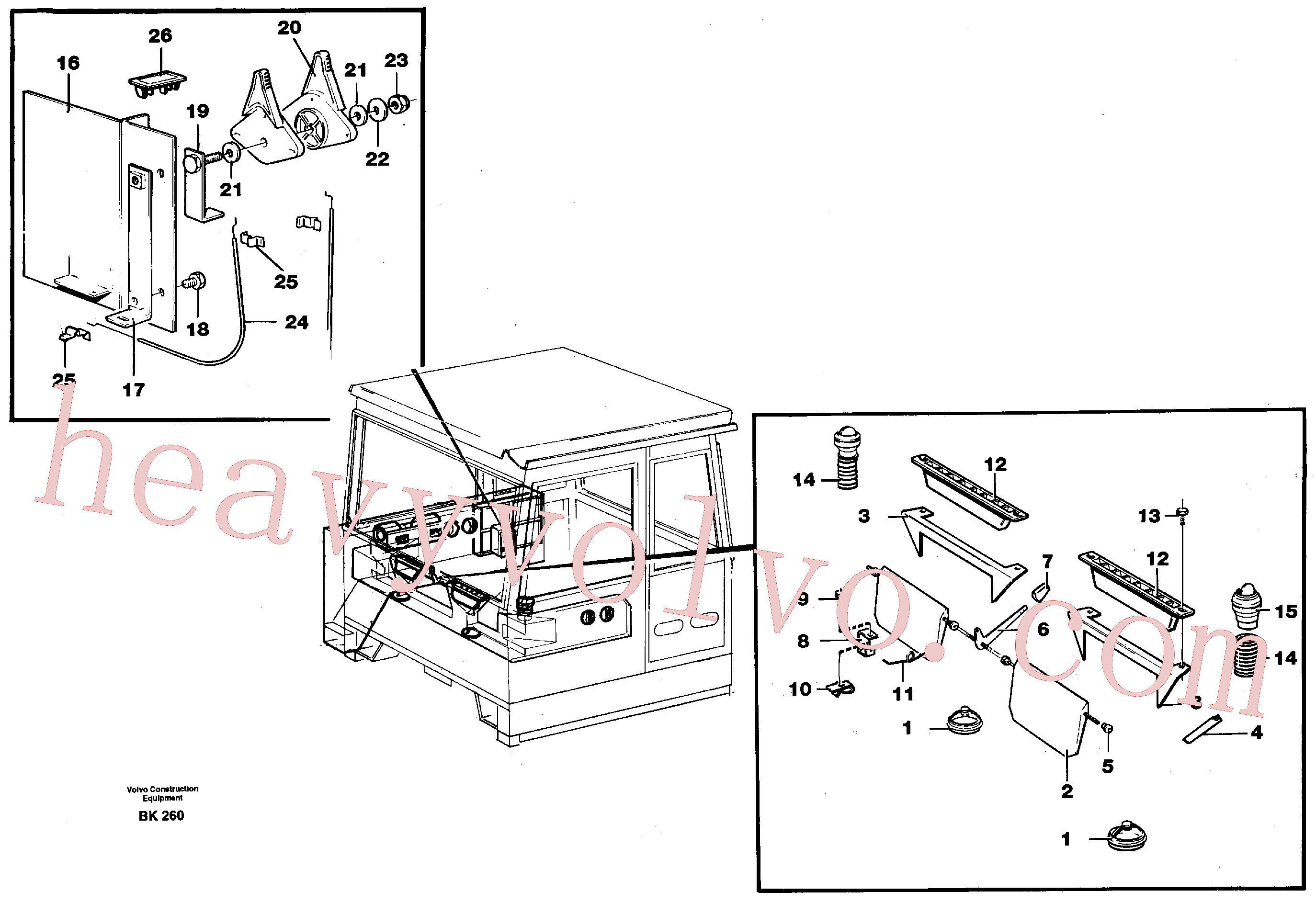 VOE945654 for Volvo Air distribution. Outlet and controls(BK260 assembly)