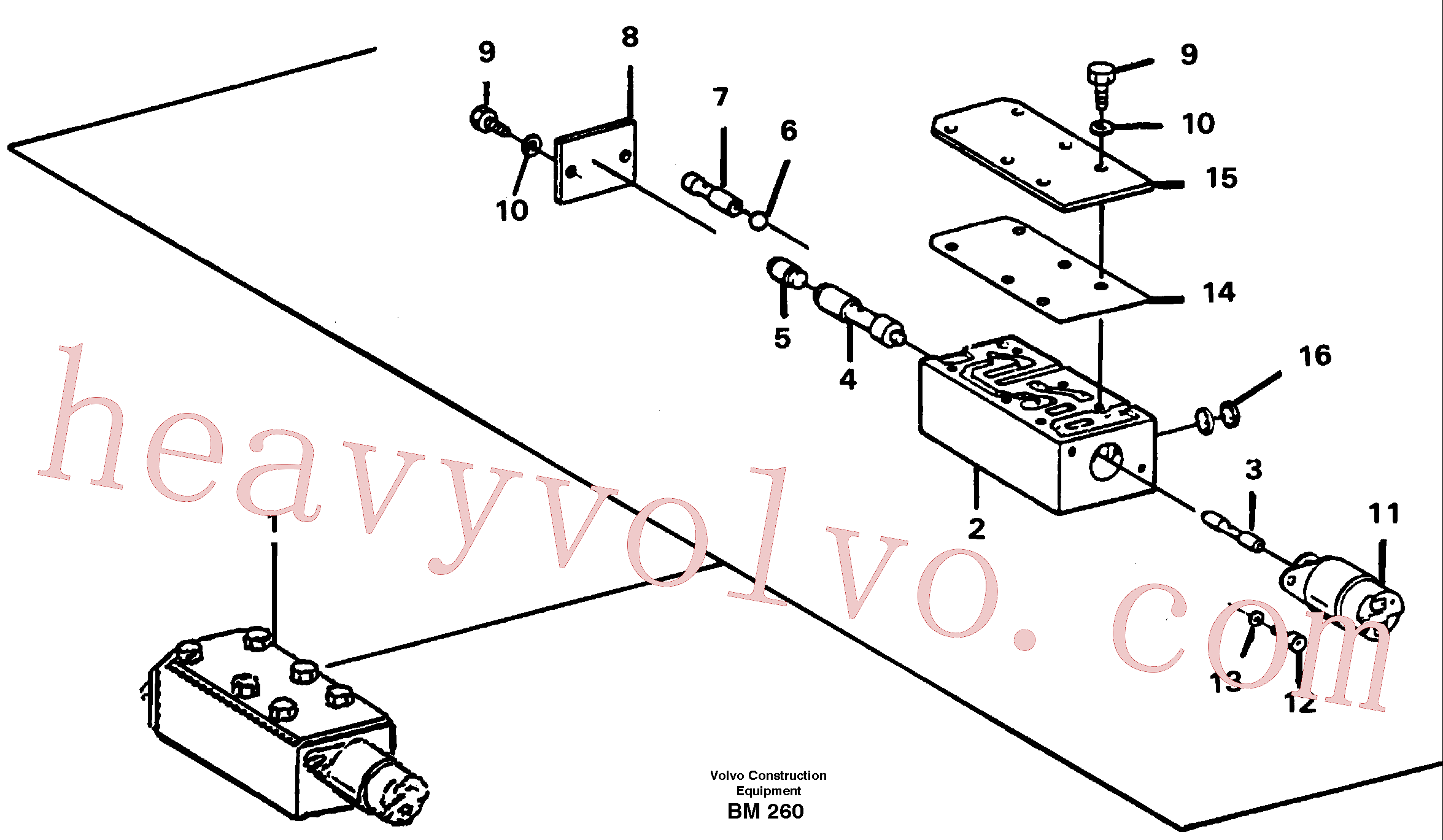 VOE977657 for Volvo Valve, circuit body and return valve(BM260 assembly)