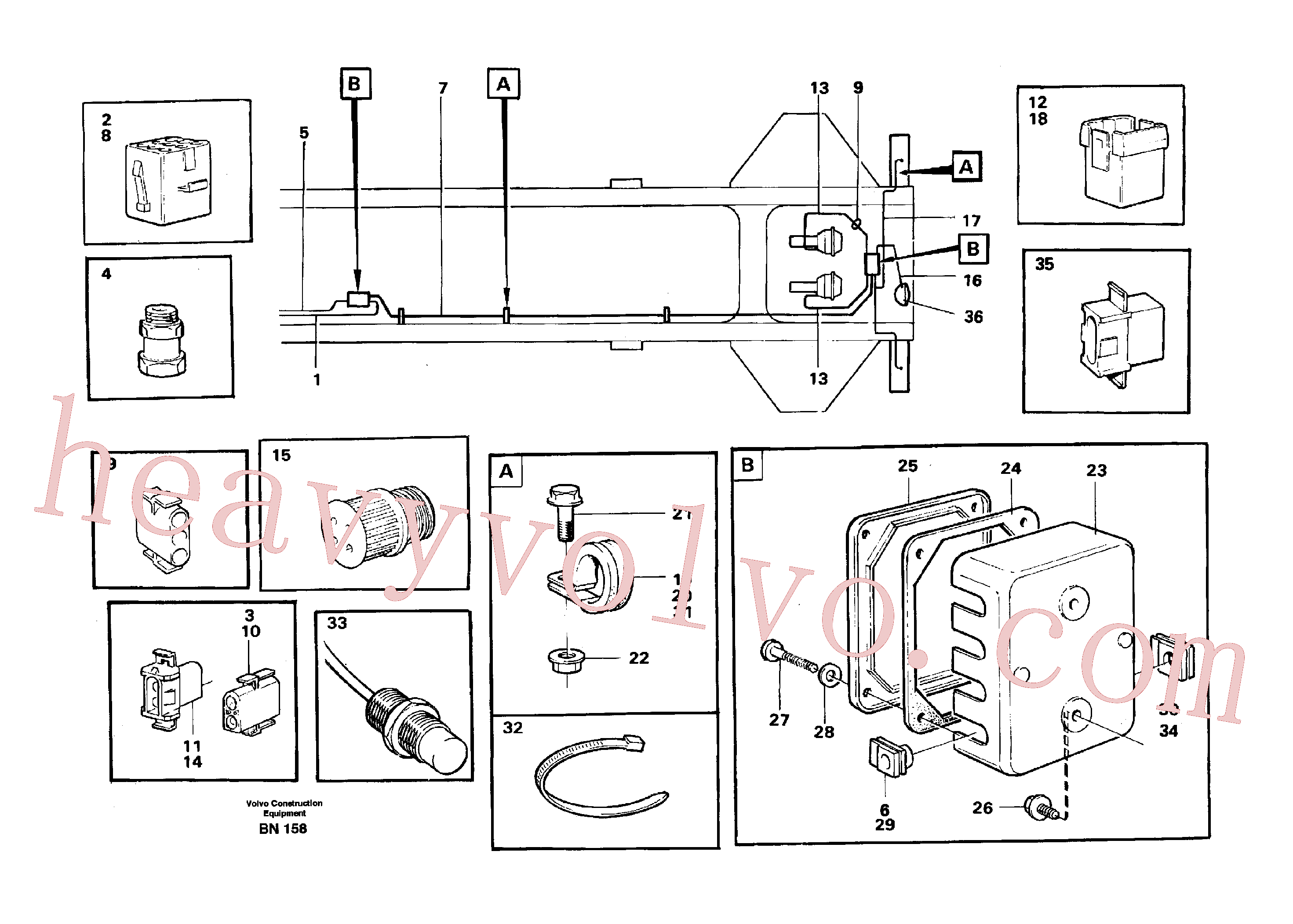 VOE942810 for Volvo Cable harnesses, rear(BN158 assembly)